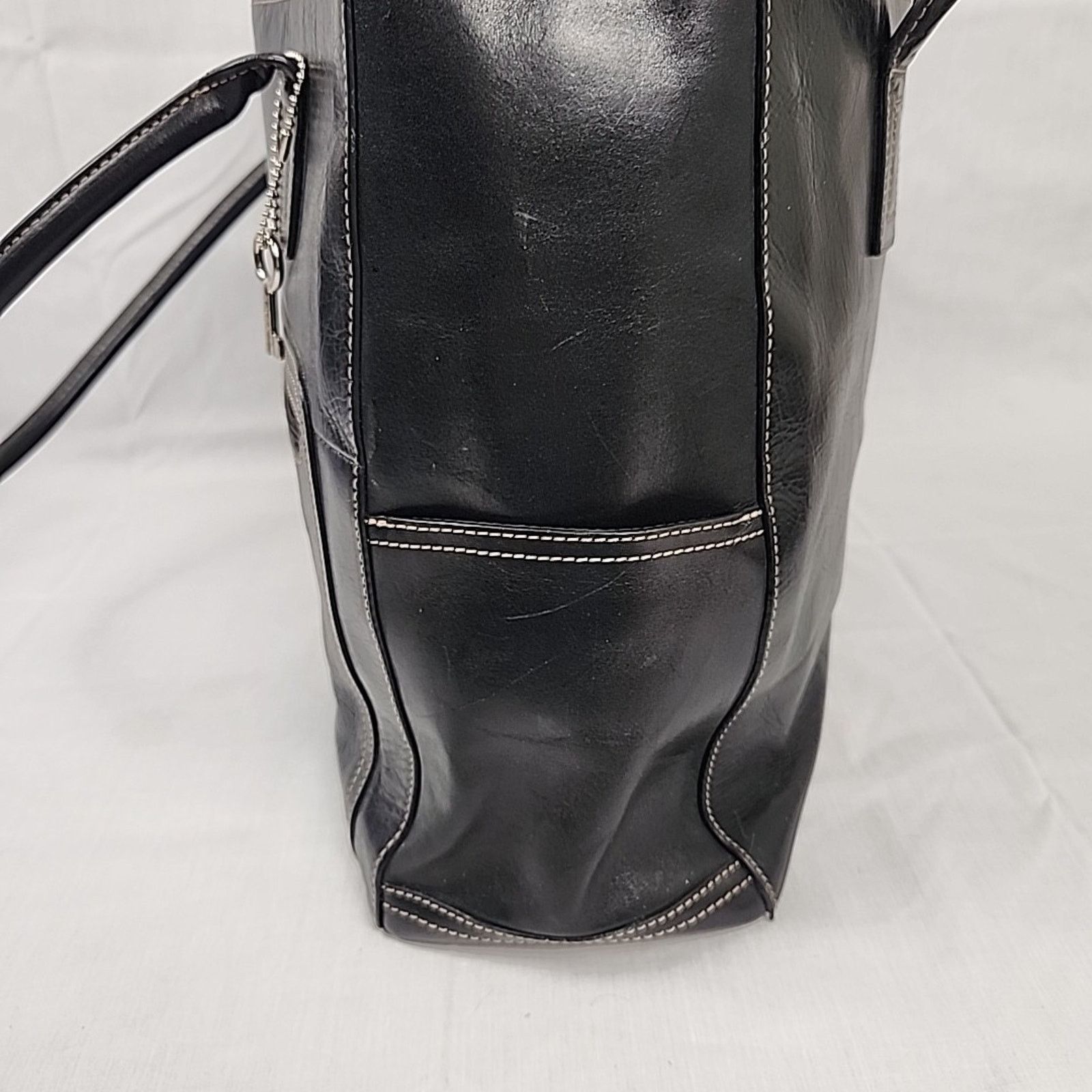 Fossil FOSSIL Black Cowhide Leather Tote Shoulder Handbag Carryall Size ONE SIZE - 4 Thumbnail