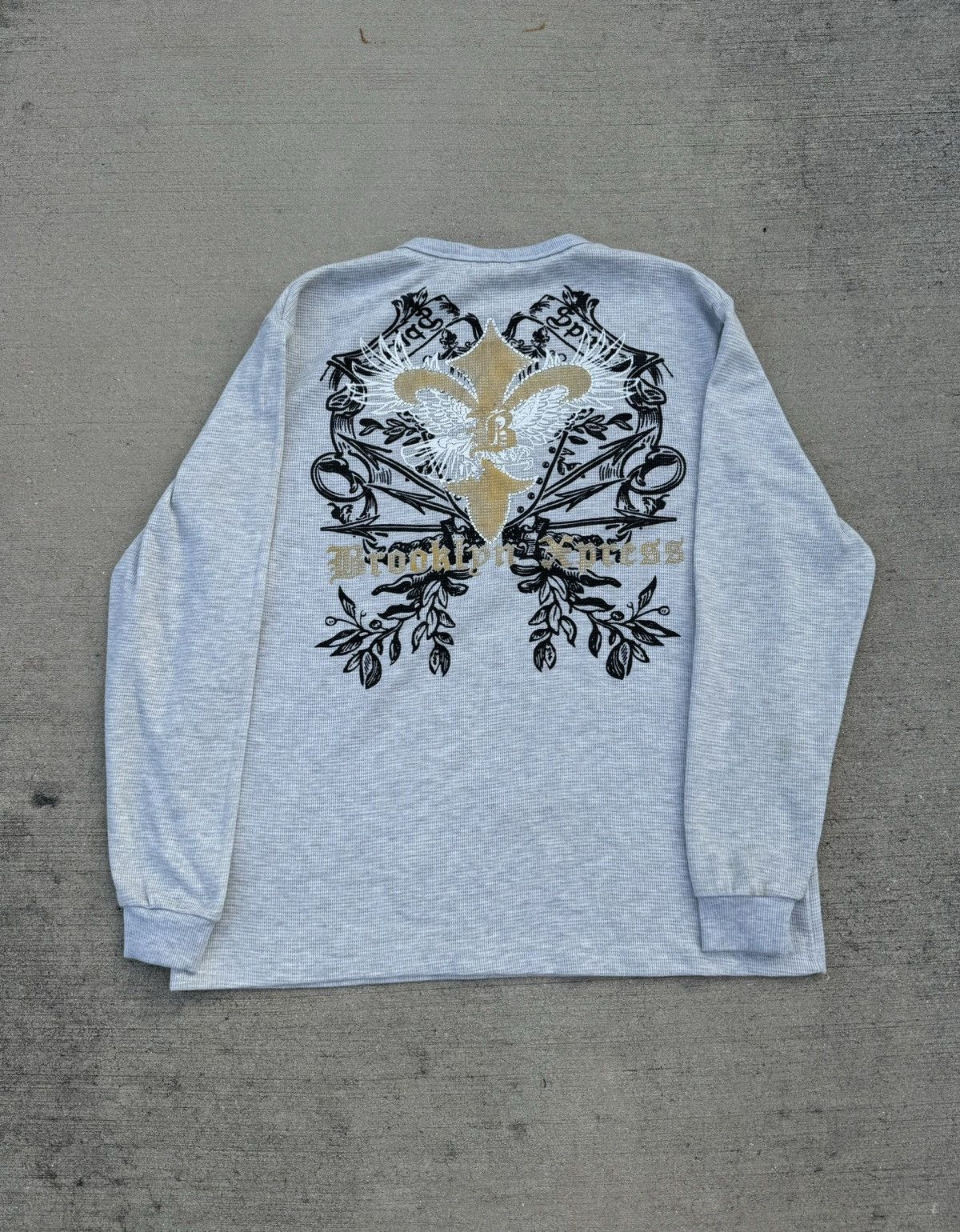 Affliction × Brooklyn Xpress × Vintage Y2k vintage Brooklyn Xpress studded long sleeve thermal 00s Size US XL / EU 56 / 4 - 4 Thumbnail