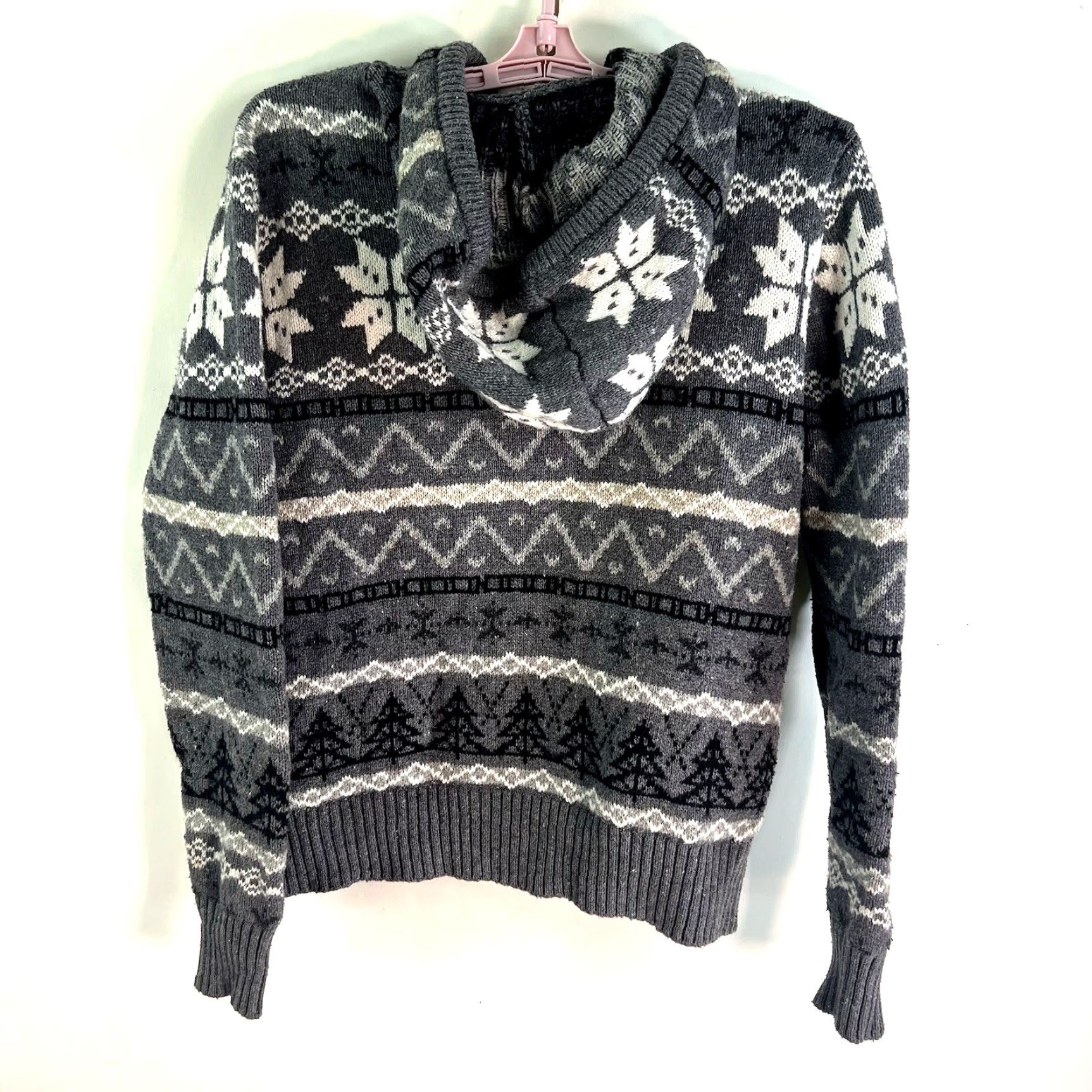 American Eagle Outfitters VINTAGE American Eagle Outfitters Winter Wonderland Knit Pullover Hooded Sweater Womens Size S Gray Size S / US 4 / IT 40 - 6 Thumbnail