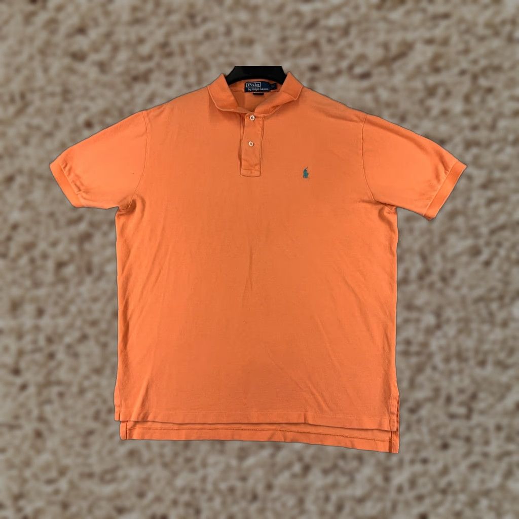 Ralph Lauren VINTAGE Ralph Lauren Polo Shirt Men XL Orange 100% Cotton Knit Short Sleeve Embroidered Logo Polo Size US XL / EU 56 / 4 - 1 Thumbnail