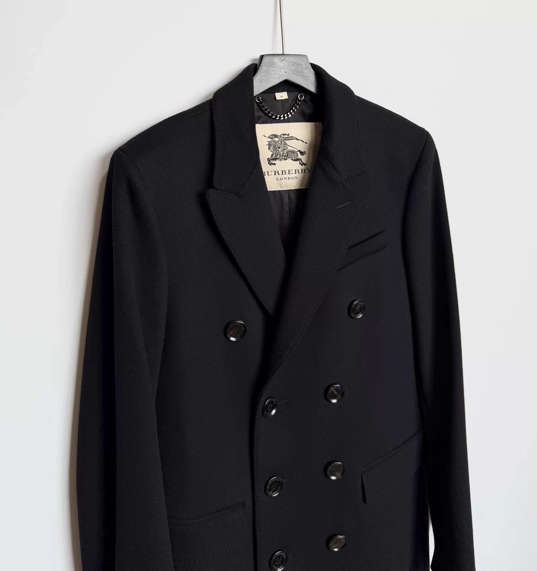 Burberry Burberry Double-Breasted Black Overcoat 48 (98 New) Size US M / EU 48-50 / 2 - 3 Thumbnail