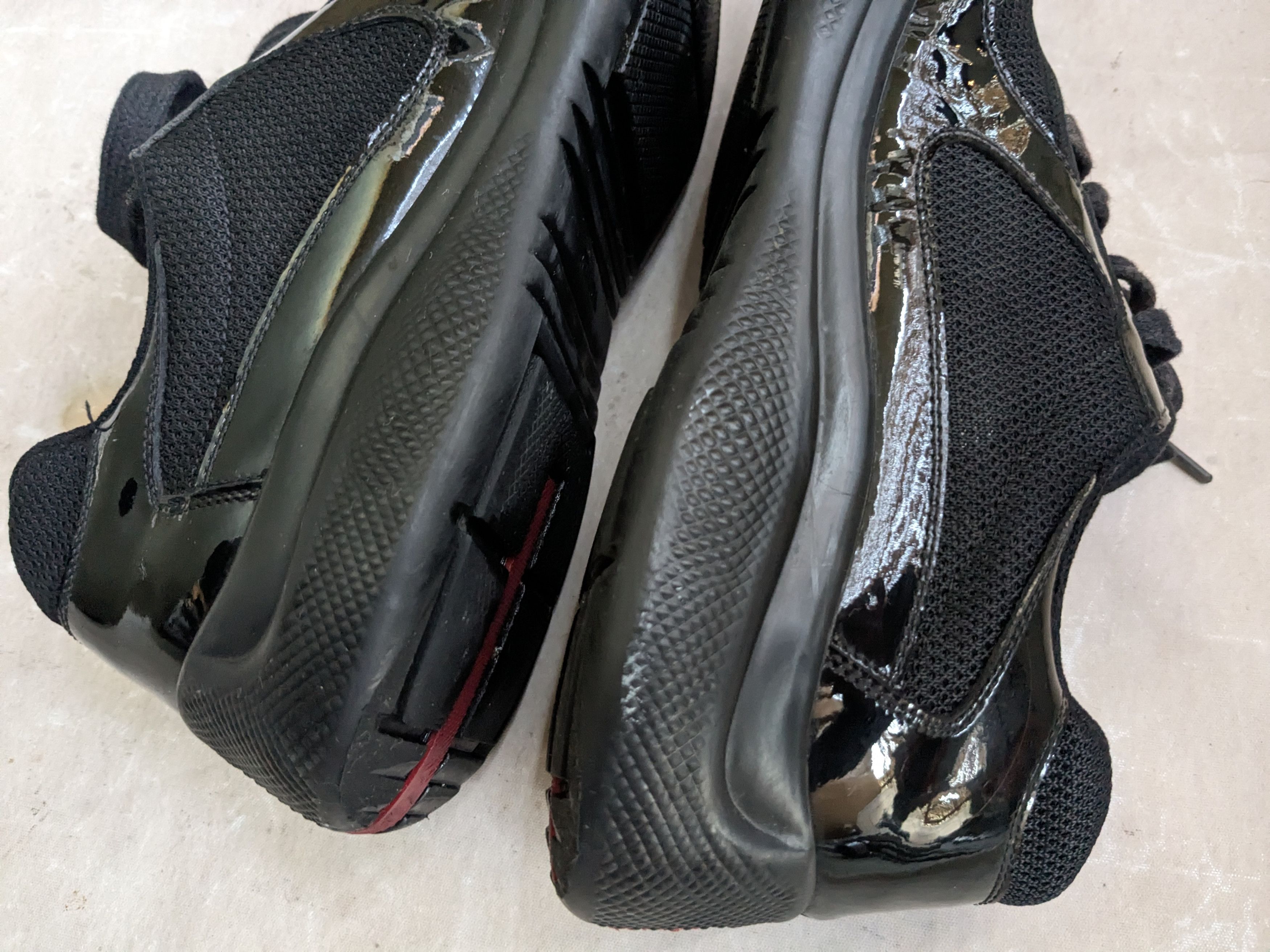 Prada Prada America's Cup Sneakers Black Patent Leather 10 Red Size US 10 / EU 43 - 11 Thumbnail