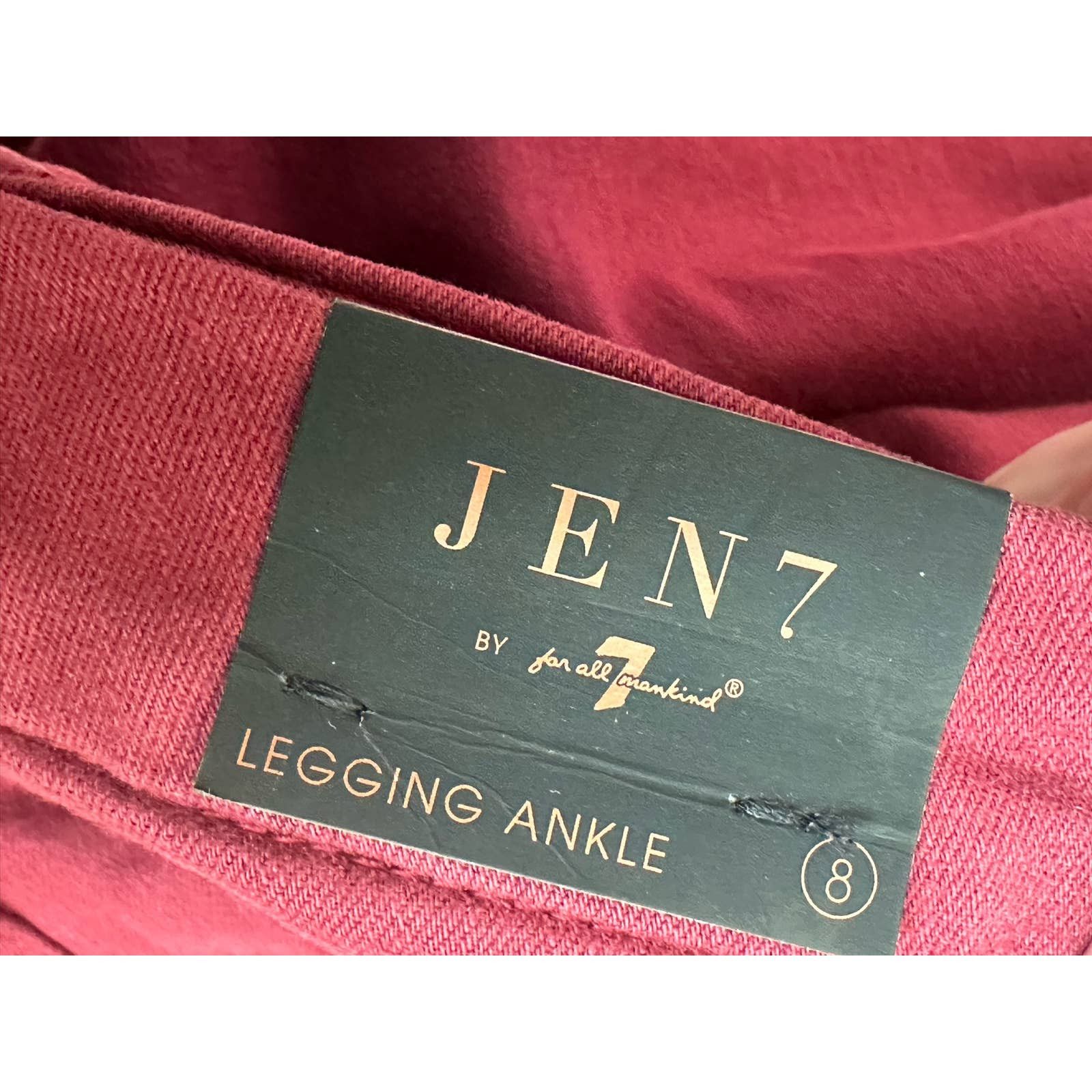 7 For All Mankind Jen7 red legging ankle stretch jeggings jeans size 8 Size 30" / US 8 / IT 44 - 8 Thumbnail