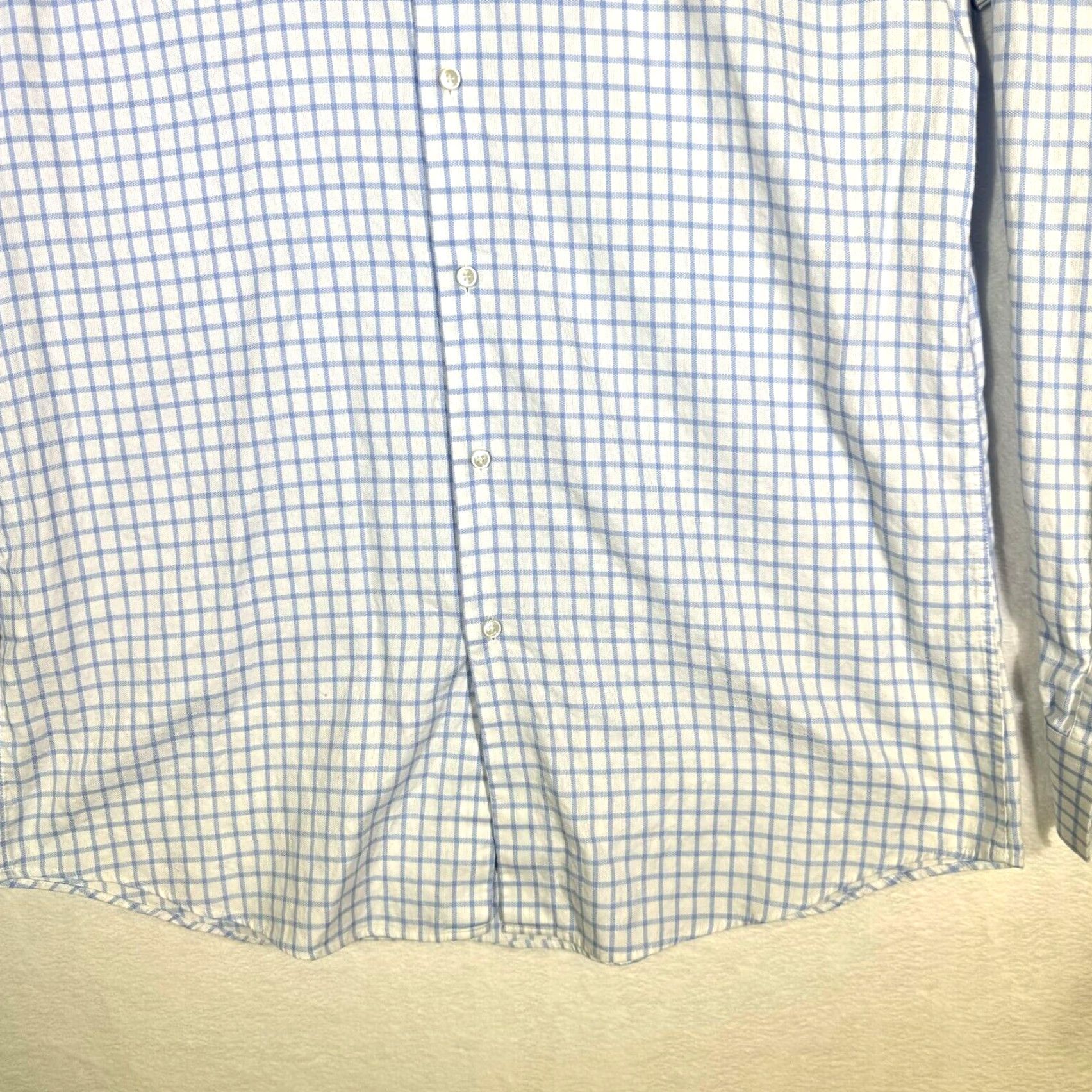 Hugo Boss Hugo Boss Dress Shirt Blue White Check Slim Fit 17 / XL Button-Up French Cuff Mens Size 46R - 3 Thumbnail