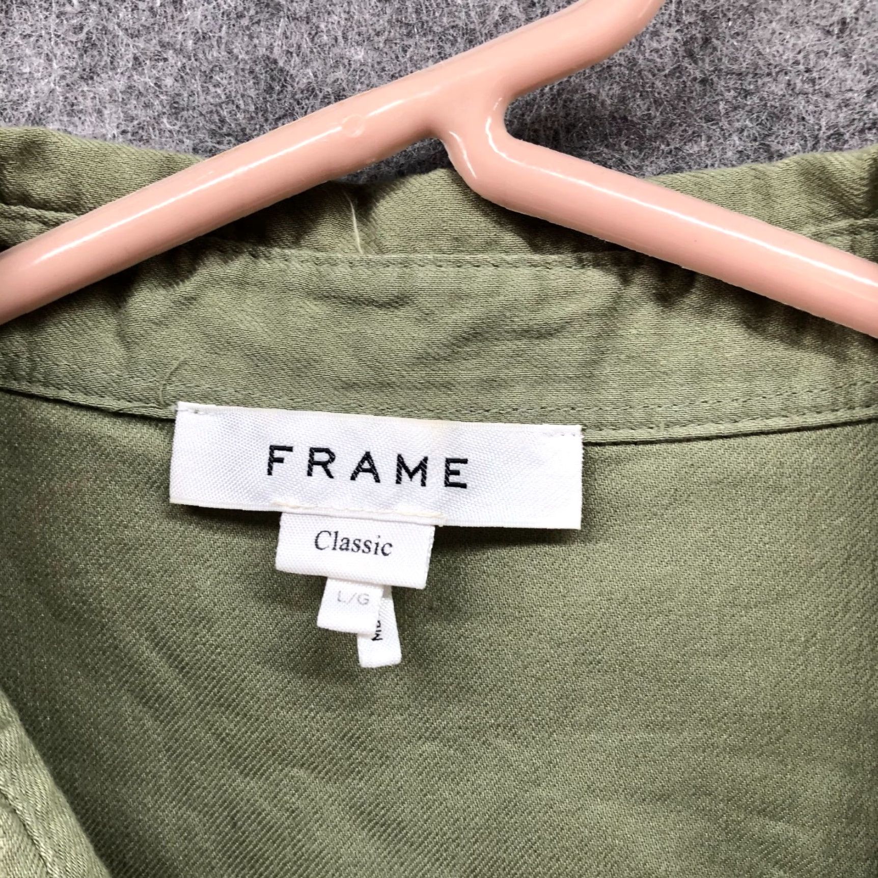 Frame FRAME Long Sleeve Button-Up Shirt Mens L Sage Green Classic Fit Double Pocket Size US L / EU 52-54 / 3 - 5 Thumbnail