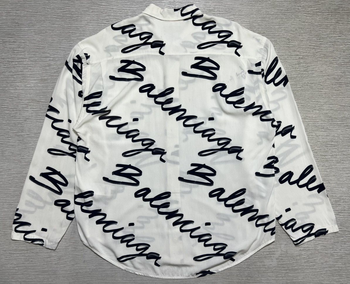 Balenciaga Balenciaga - Scribble Logo Button Up Longsleeve Shirt Size US S / EU 44-46 / 1 - 3 Thumbnail