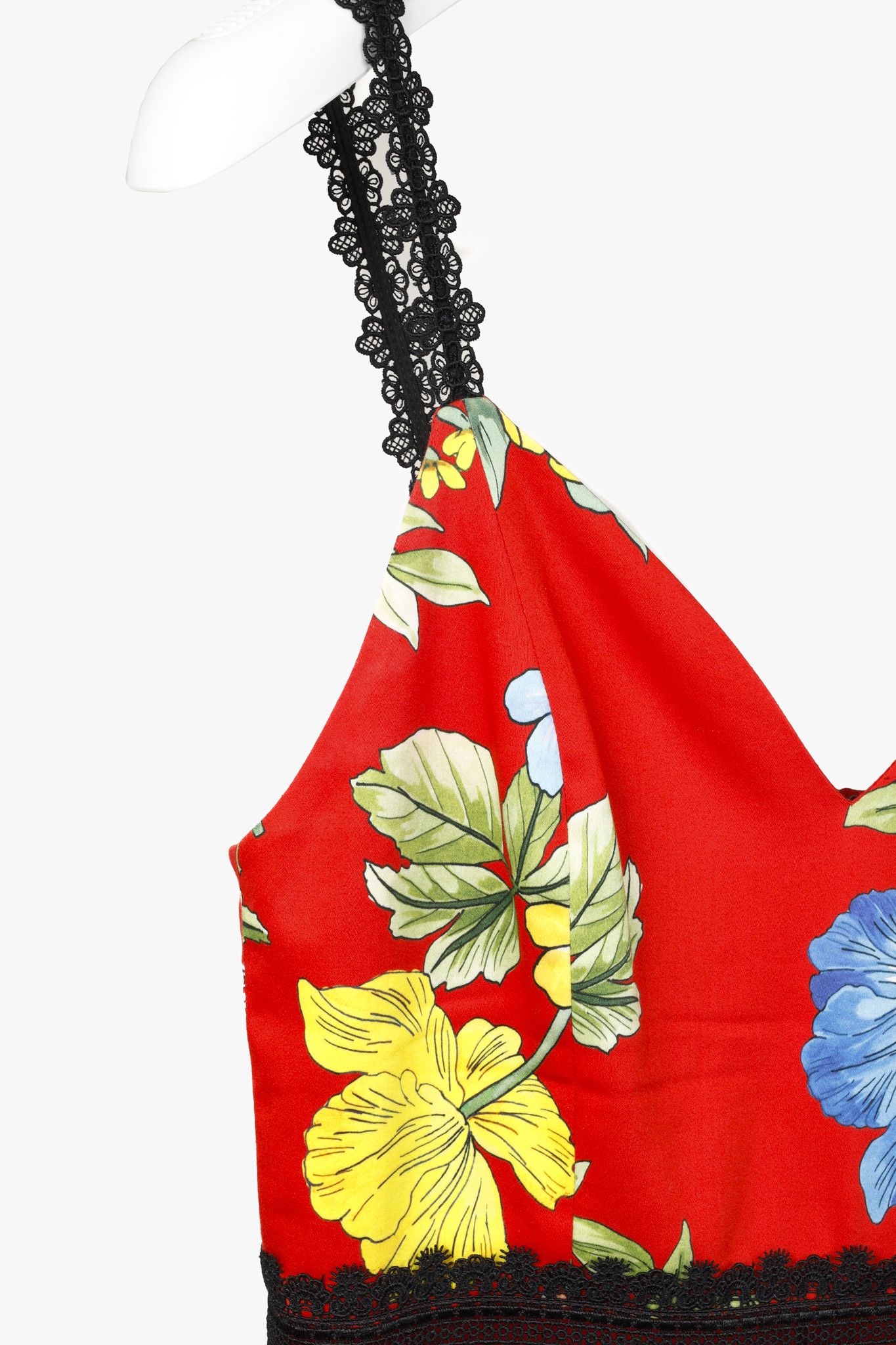 Alice + Olivia Alice + Olivia Red Floral Lace Strap Dress Size S / US 4 / IT 40 - 5 Thumbnail