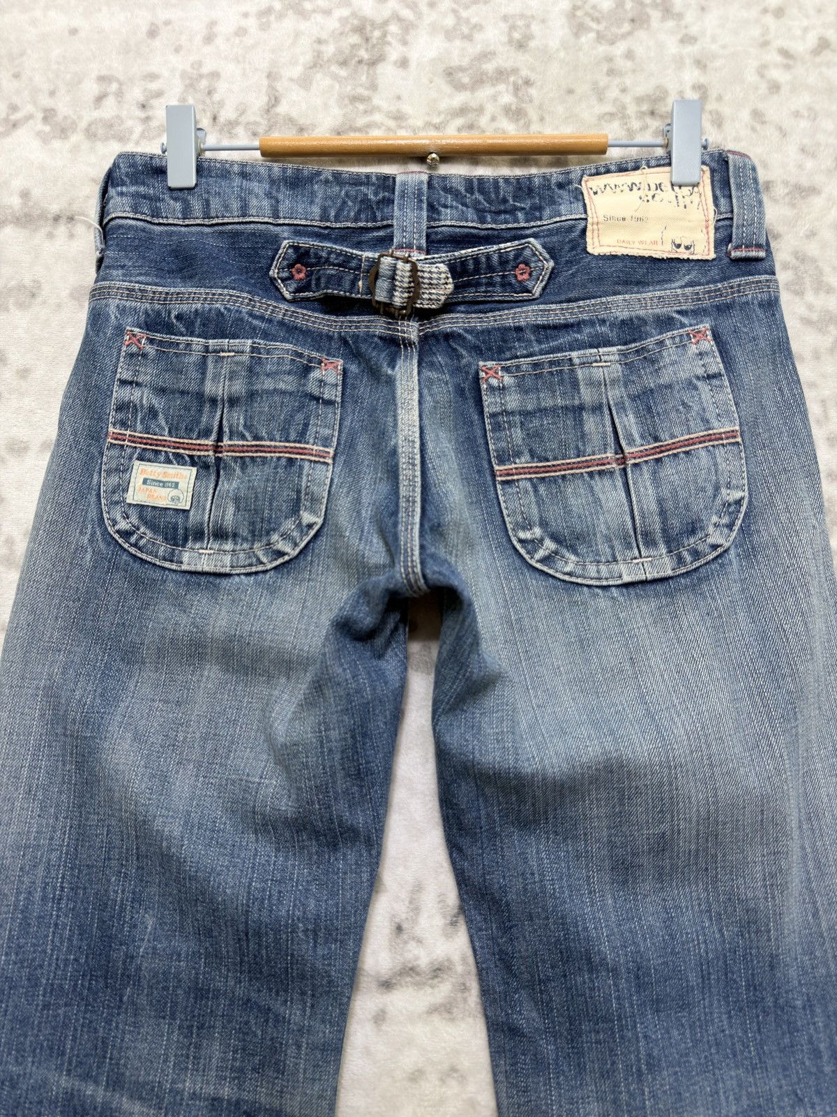 Japanese Brand Y2K Betty Smith Straight Cut Buckle Back Low Rise Denim Size 29" - 9 Thumbnail