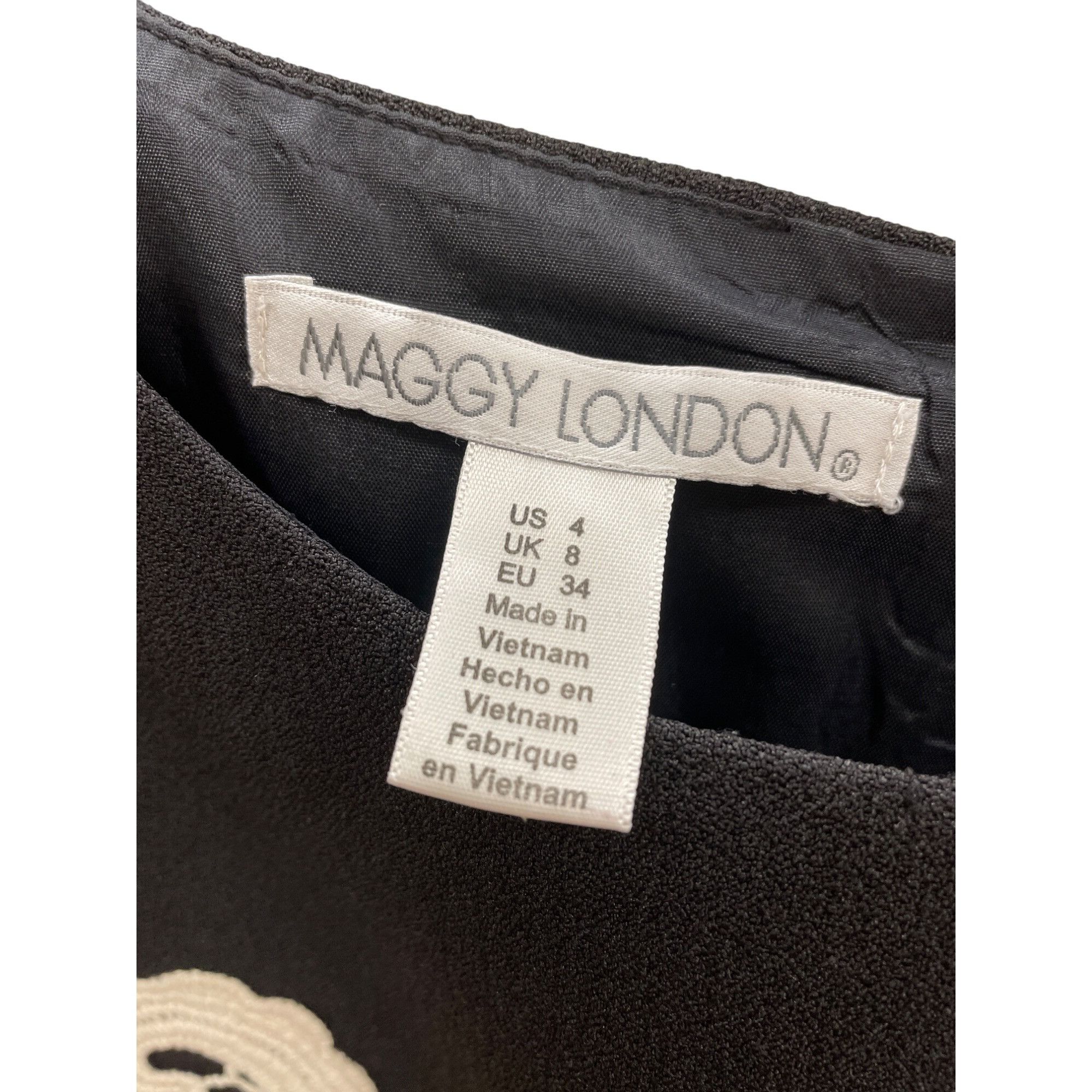 MAGGY LONDON Maggy London womans black seath embroided dress size 4 SKU 8 Size S / US 4 / IT 40 - 7 Thumbnail