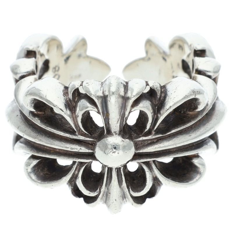 Chrome Hearts Chrome Hearts DBL FLRL CRS Silver Ring Size ONE SIZE - 1 Thumbnail