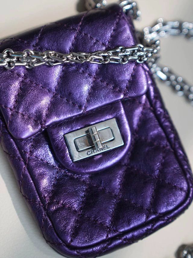 Chanel CHANEL 2.55 Pochette Purple Mini Chain Crossbody Bag Size ONE SIZE - 5 Thumbnail