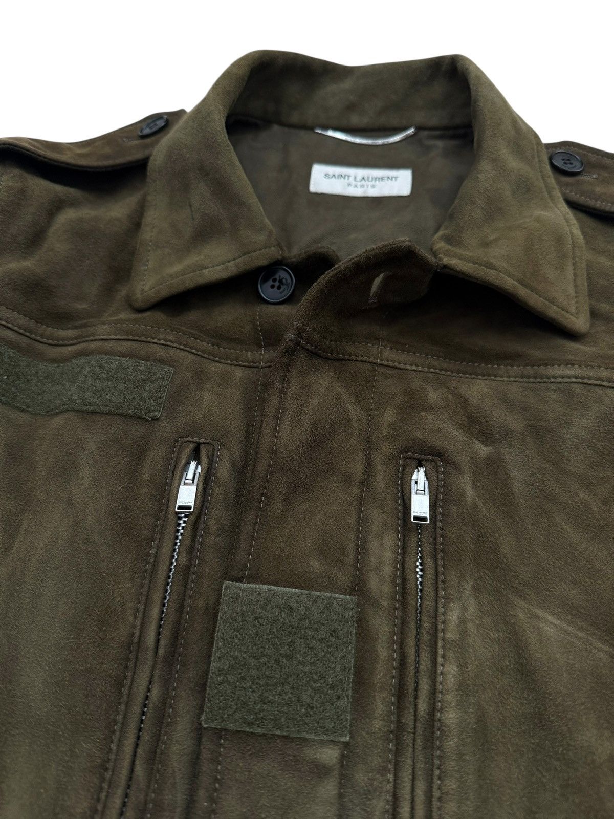 Saint Laurent Paris 2016 Hedi Era Goat Leather Military Army Jacket Size US M / EU 48-50 / 2 - 4 Thumbnail