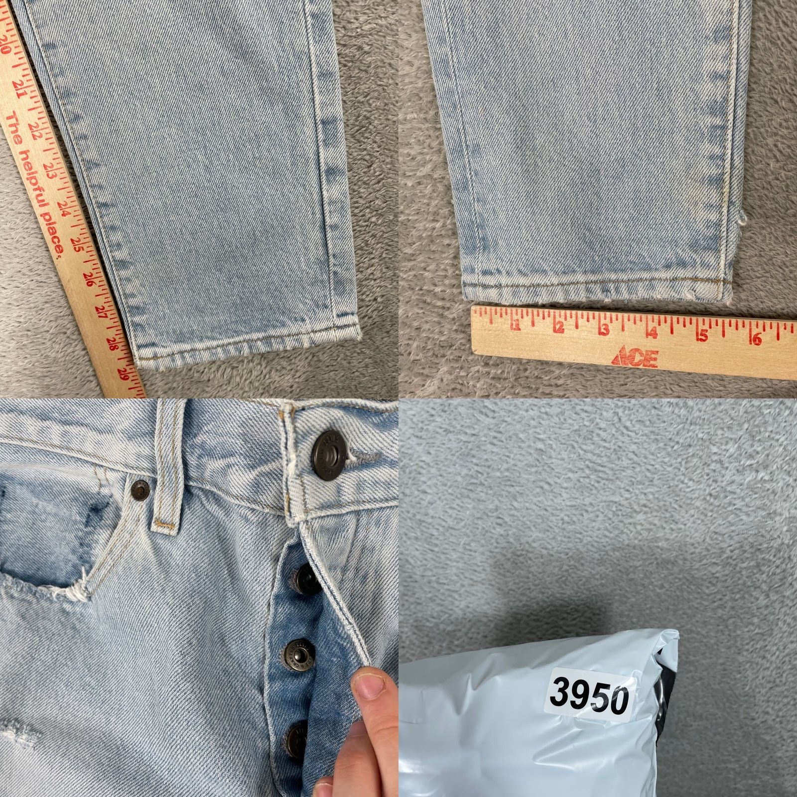 Levi's Levi's Made & Crafted Twig High Slim Jeans Womens 28 Light Wash Distressed Patchwork Size ONE SIZE - 10 Thumbnail