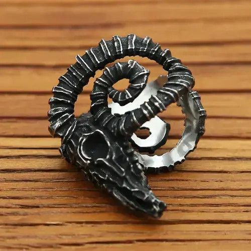 Jewelry × Ring Of Fire Goat Skull Ring Size ONE SIZE - 4 Thumbnail