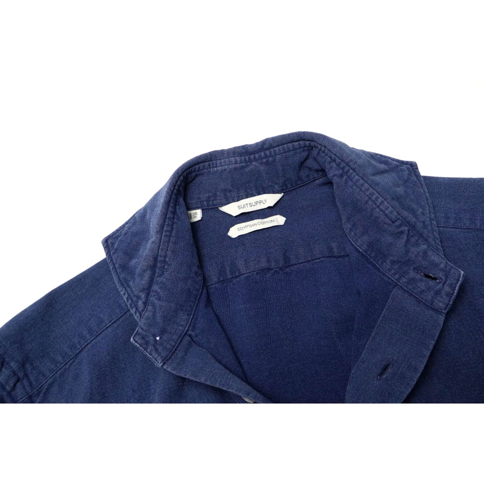 Suitsupply SUITSUPPLY Egyptian Cotton Shirt Blue 38 / 15 Cutaway Collar Button Up Mens Regular Long Sleeve Chest 38 Size US M / EU 48-50 / 2 - 4 Thumbnail