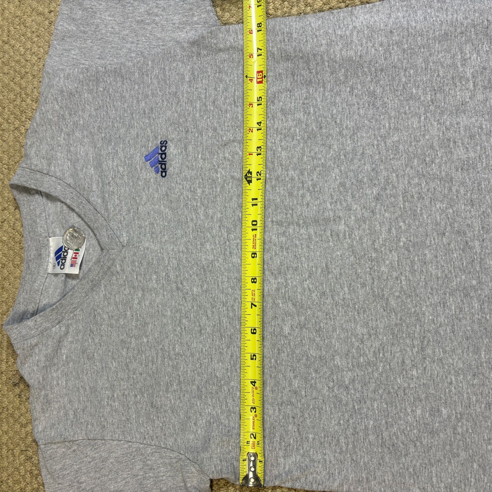 Adidas vintage 90s adidas v-neck gray tshirt womens M/L embroidered Size M / US 6-8 / IT 42-44 - 4 Thumbnail