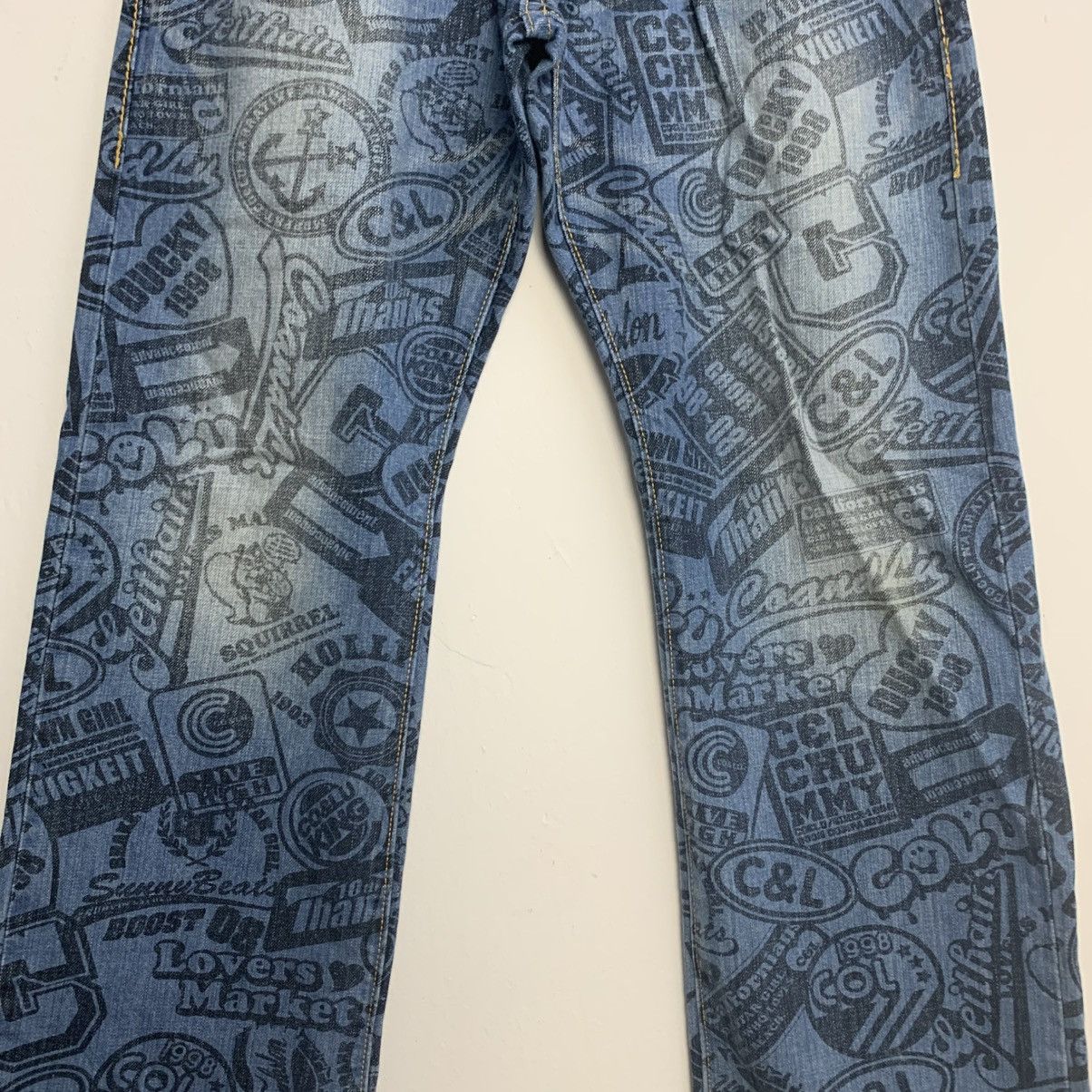If Six Was Nine Rare Co&Lu Jeans Allover Graphic Print Denim Size US 30 / EU 46 - 4 Thumbnail