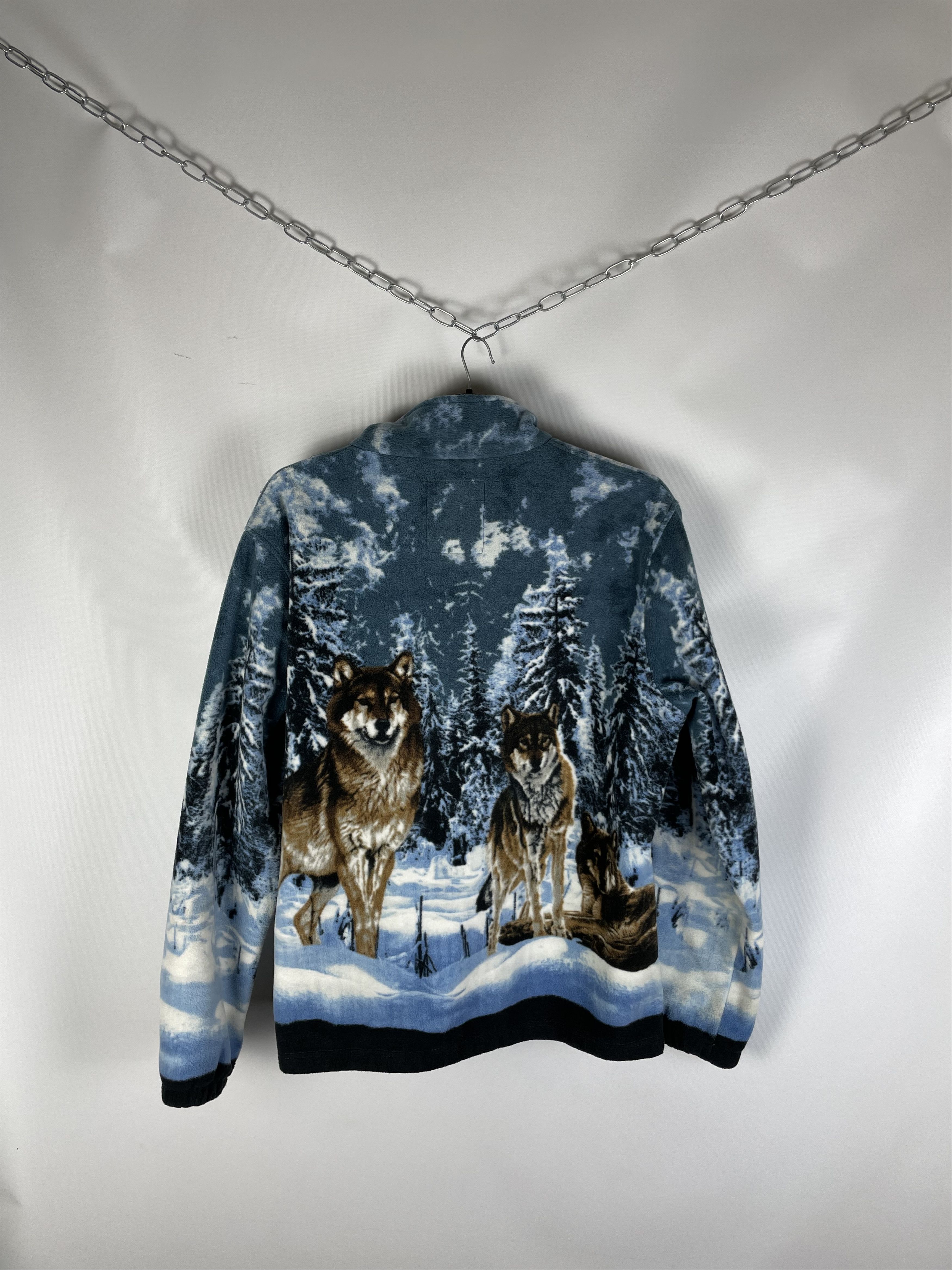 Vintage Vintage Animal Wolf Overprint Fleece Jacket Size US XXL / EU 58 / 5 - 6 Thumbnail