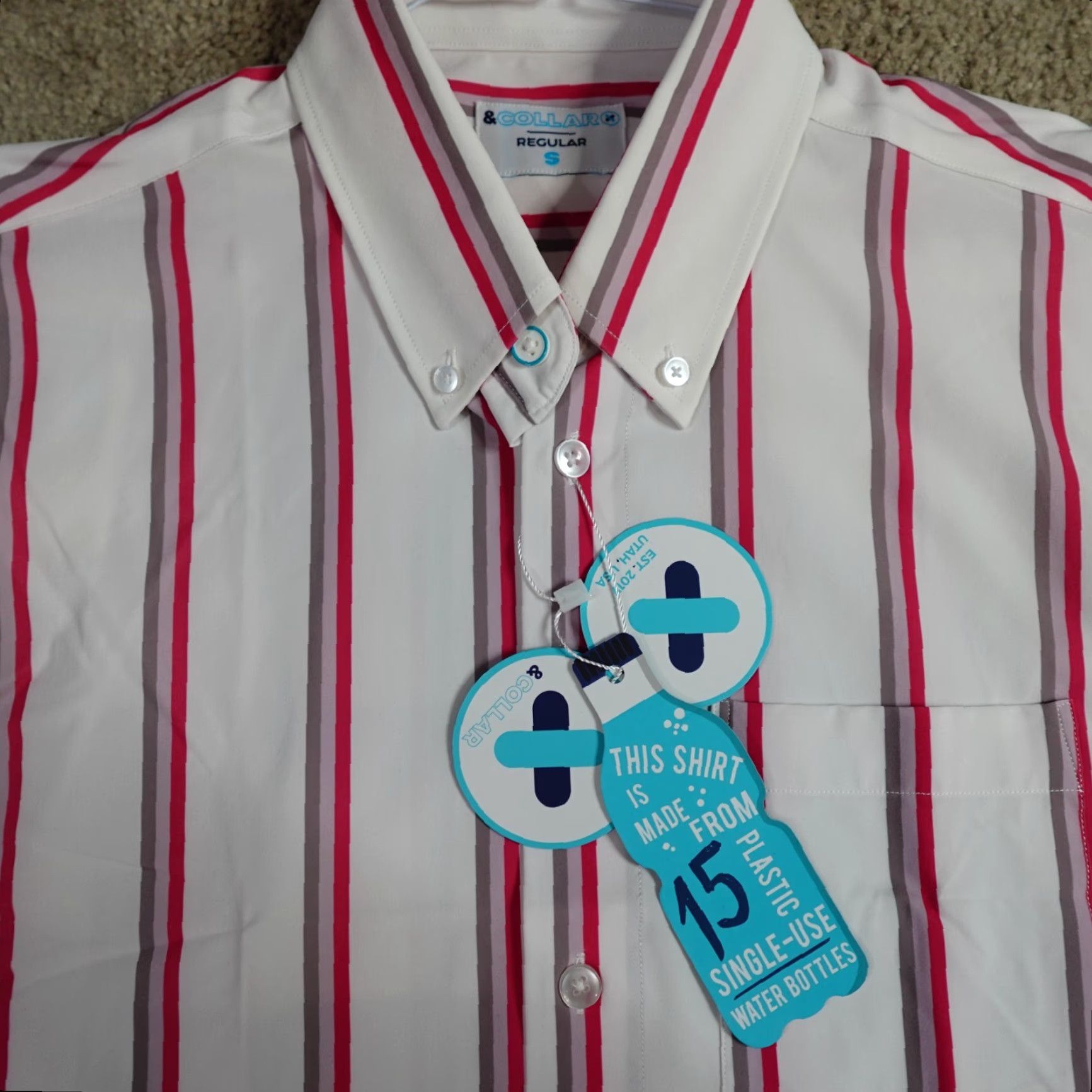 Vintage & Collar Shirt Small White Striped Short Sleeve Performance NEW Shirt Men S White Striped Short Sleeve Button-Up Collared Vintage: No Size US S / EU 44-46 / 1 - 2 Thumbnail