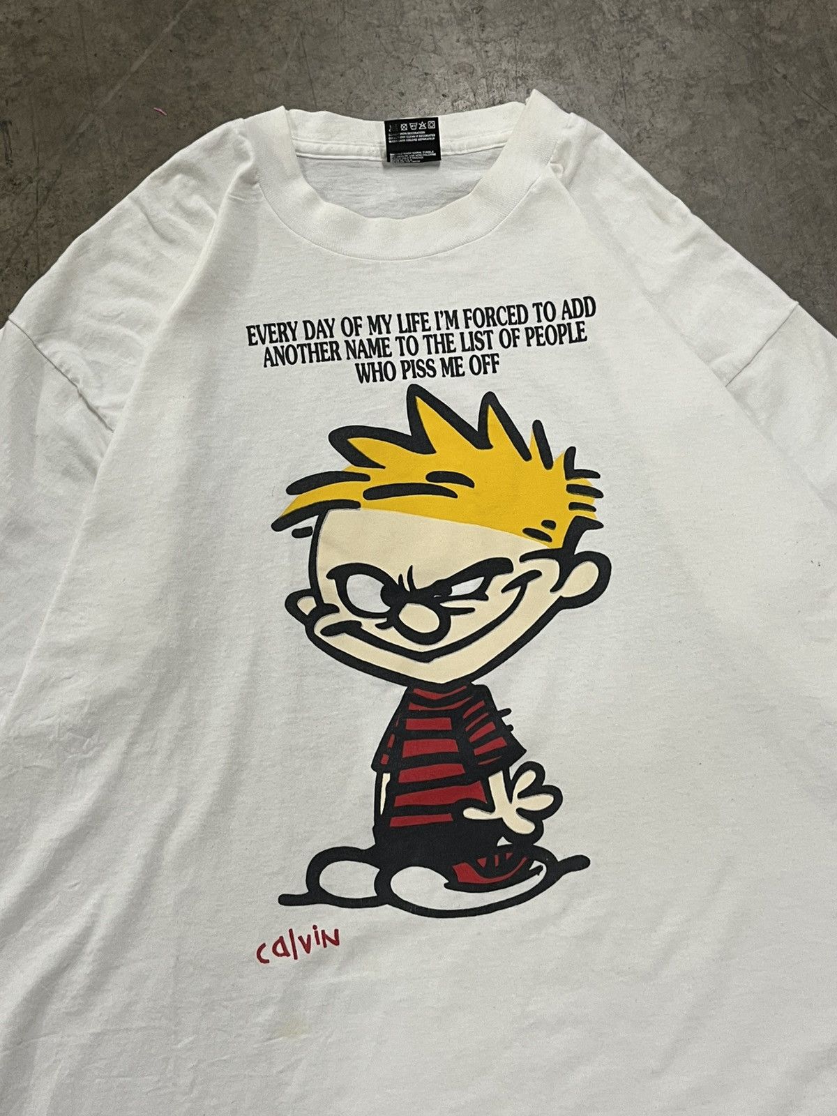 Vintage Vintage Calvin and Hobbs 90s funny graphic tee shirt grunge Size US XL / EU 56 / 4 - 5 Thumbnail