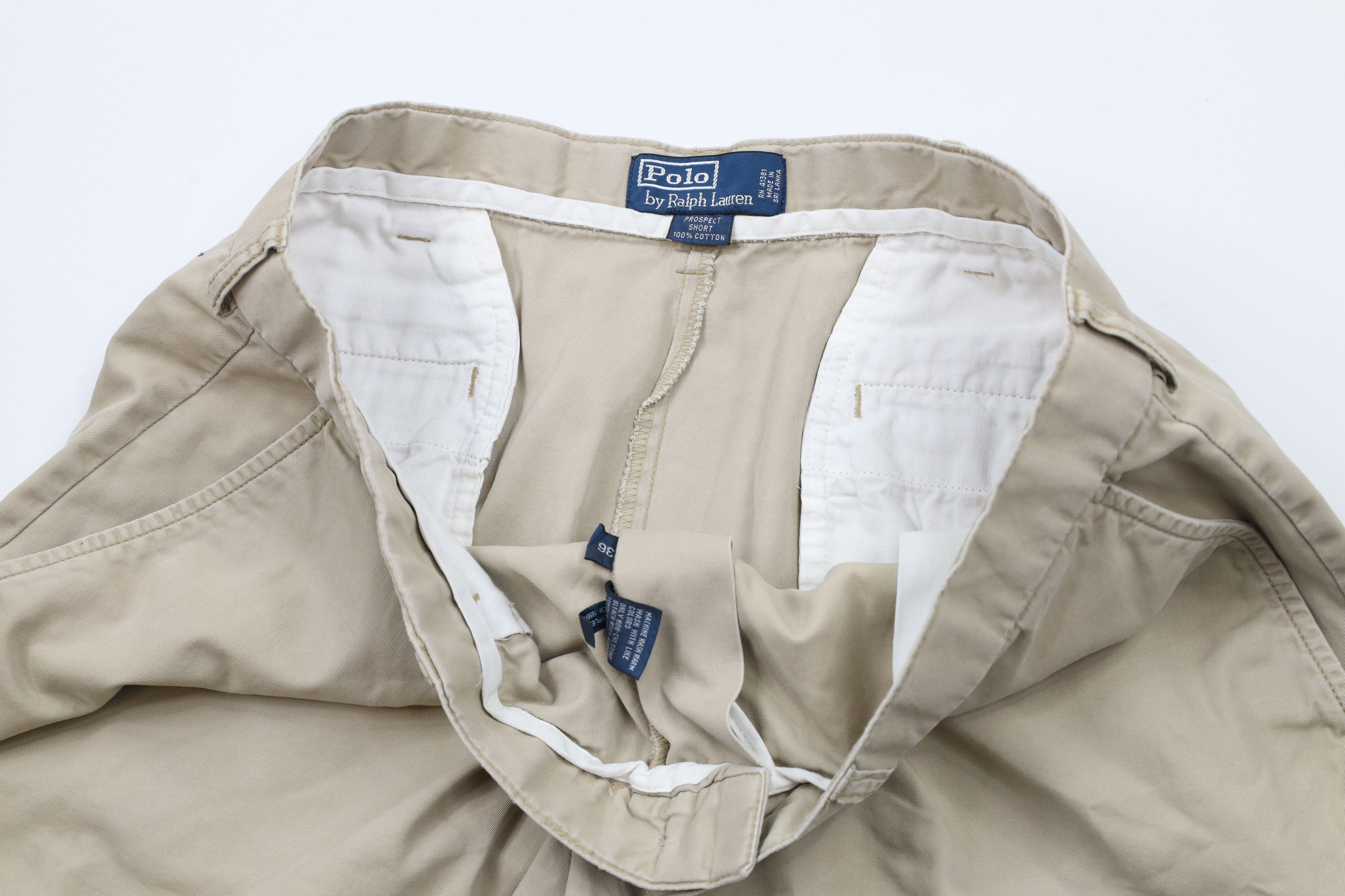 Ralph Lauren × Vintage Vintage 90s Ralph Lauren Above Knee Flat Front Chino Shorts Size US 36 / EU 52 - 9 Thumbnail
