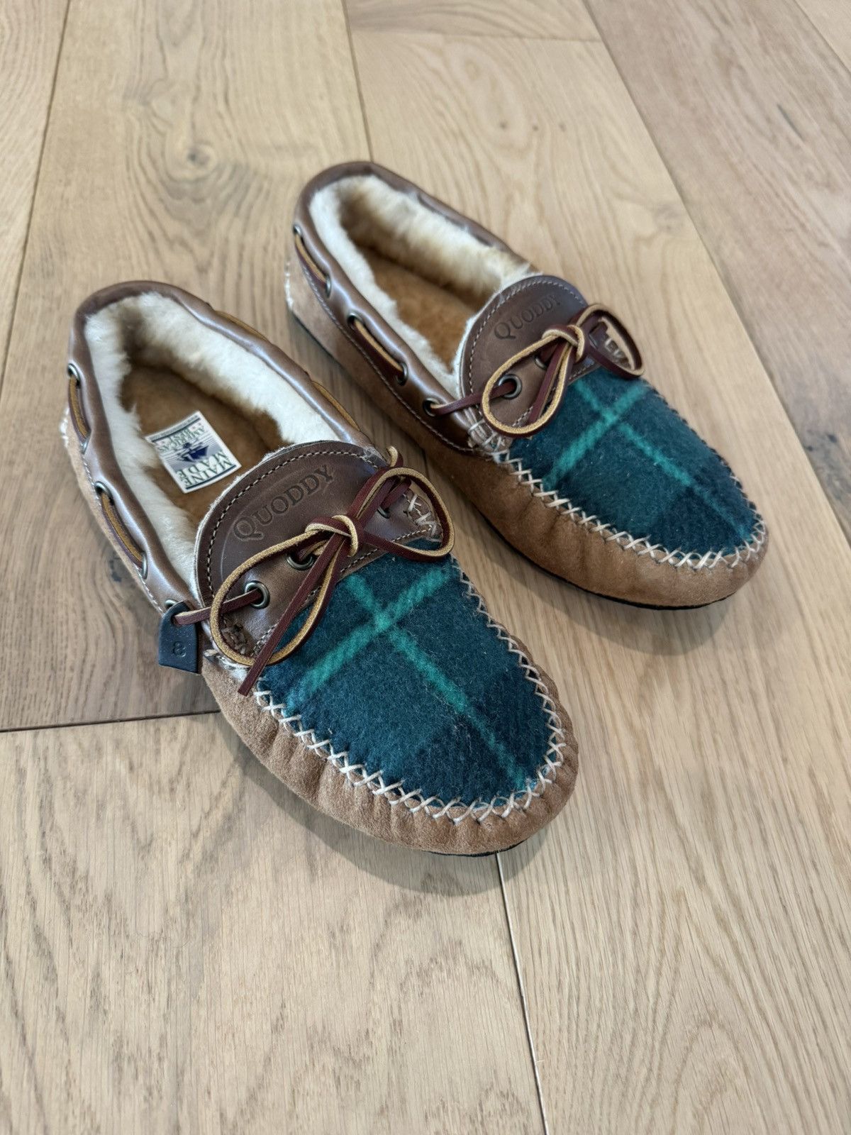 Quoddy Quoddy Fireside Slippers - Green Plaid Size US 8 / IT 38 - 1 Thumbnail