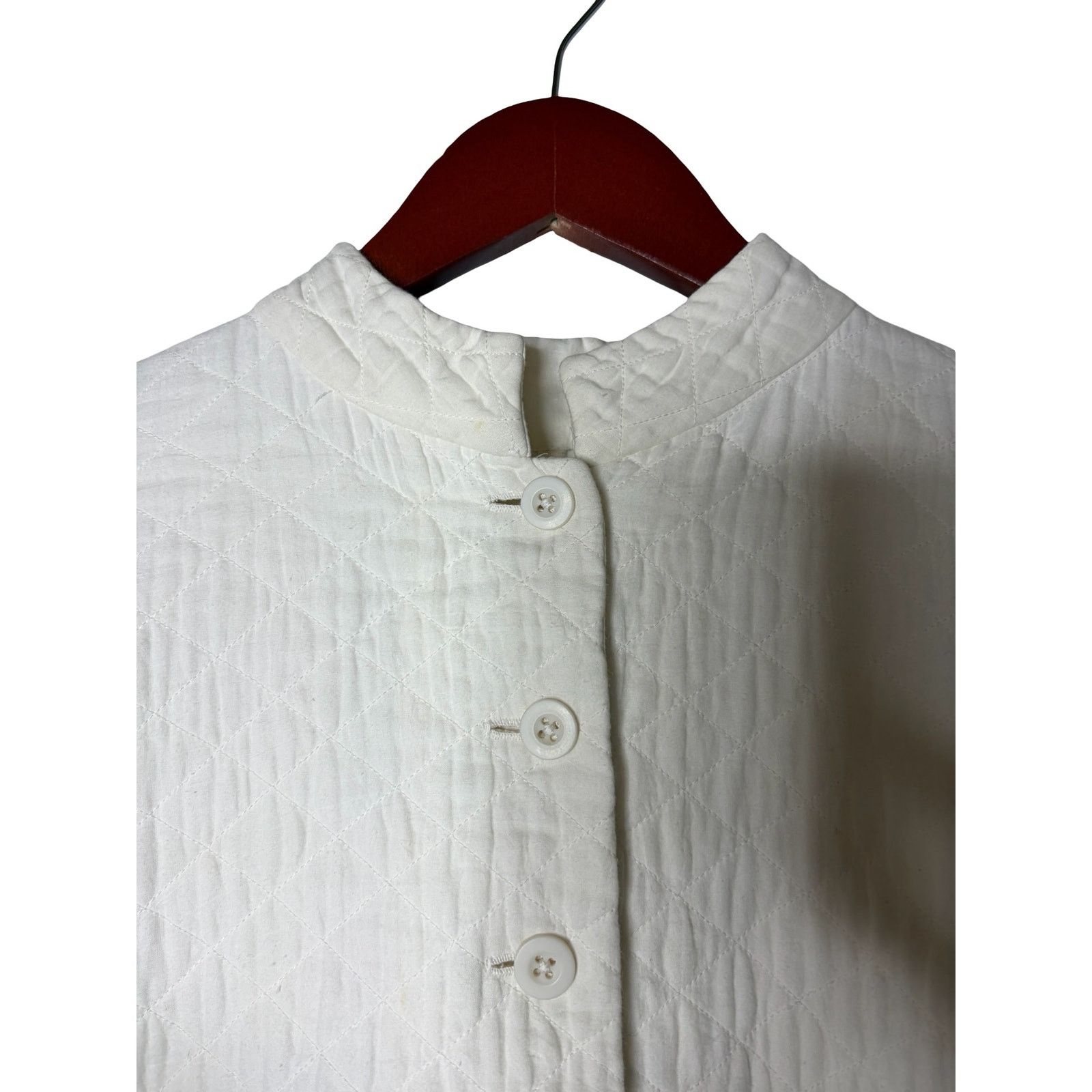 Other Egg Trafing London Cream Cotton Quilted Garden Jacket Size S / US 4 / IT 40 - 2 Thumbnail