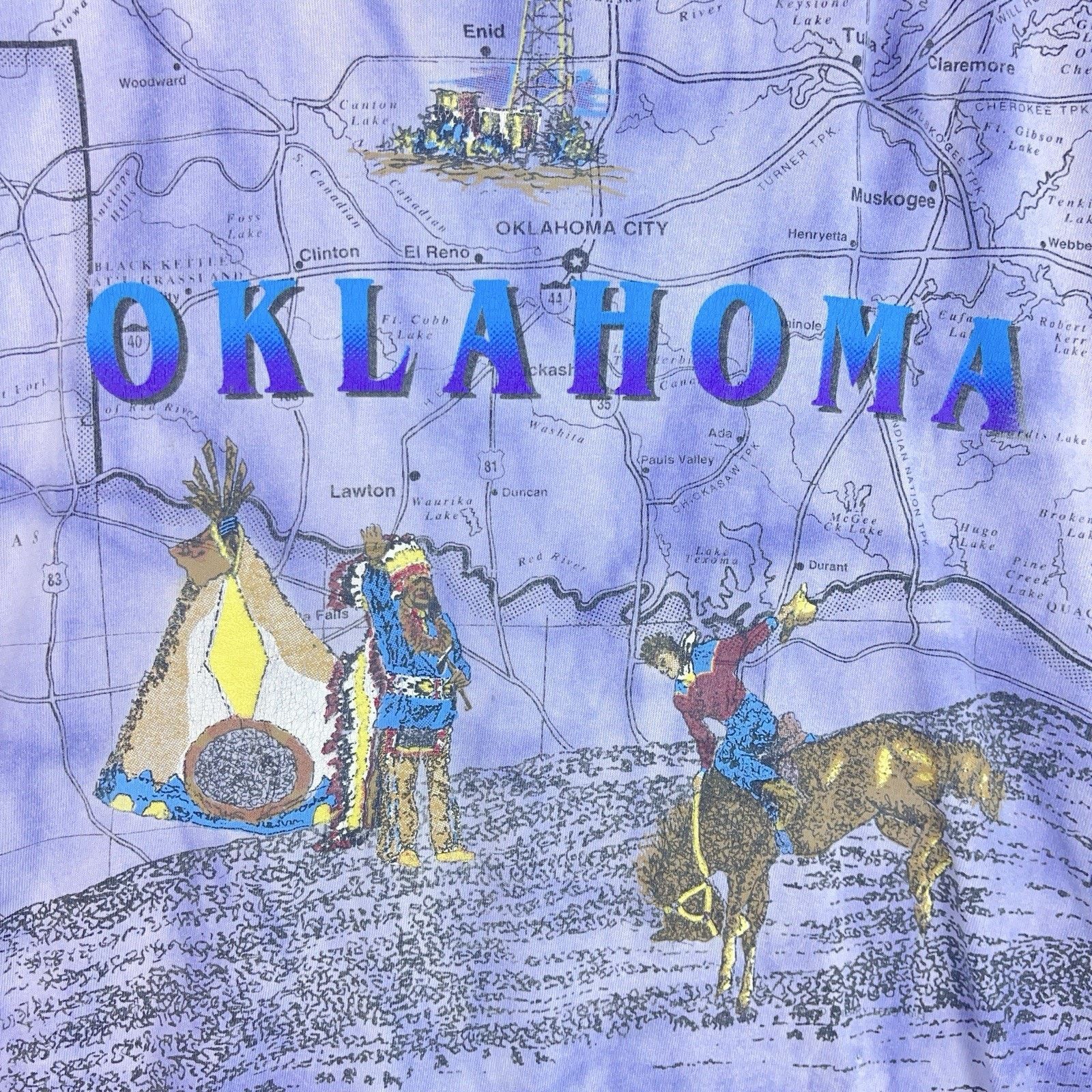 Other 90s Oklahoma AOP Single Stitch T Shirt Tee Men's XL Western Size US XL / EU 56 / 4 - 2 Thumbnail