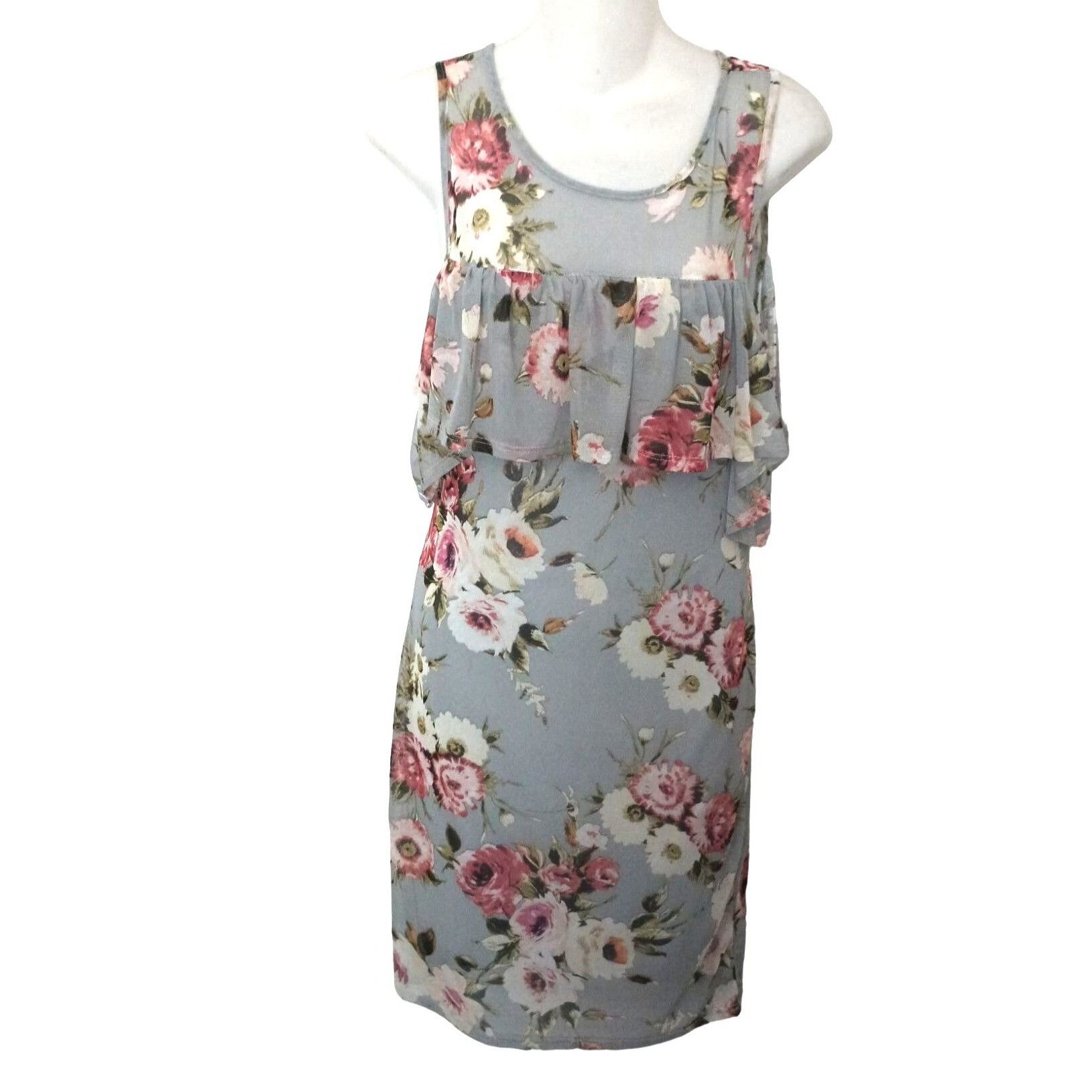 Vintage Potters Pot Women's Sleeveless Floral Dress Mesh Lined M Med Size M / US 6-8 / IT 42-44 - 1 Thumbnail