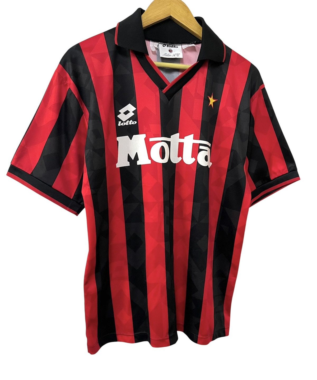 VINTAGE 1993-94 AC MILAN LOTTO MOTTA HOME FOOTBALL JERSEY