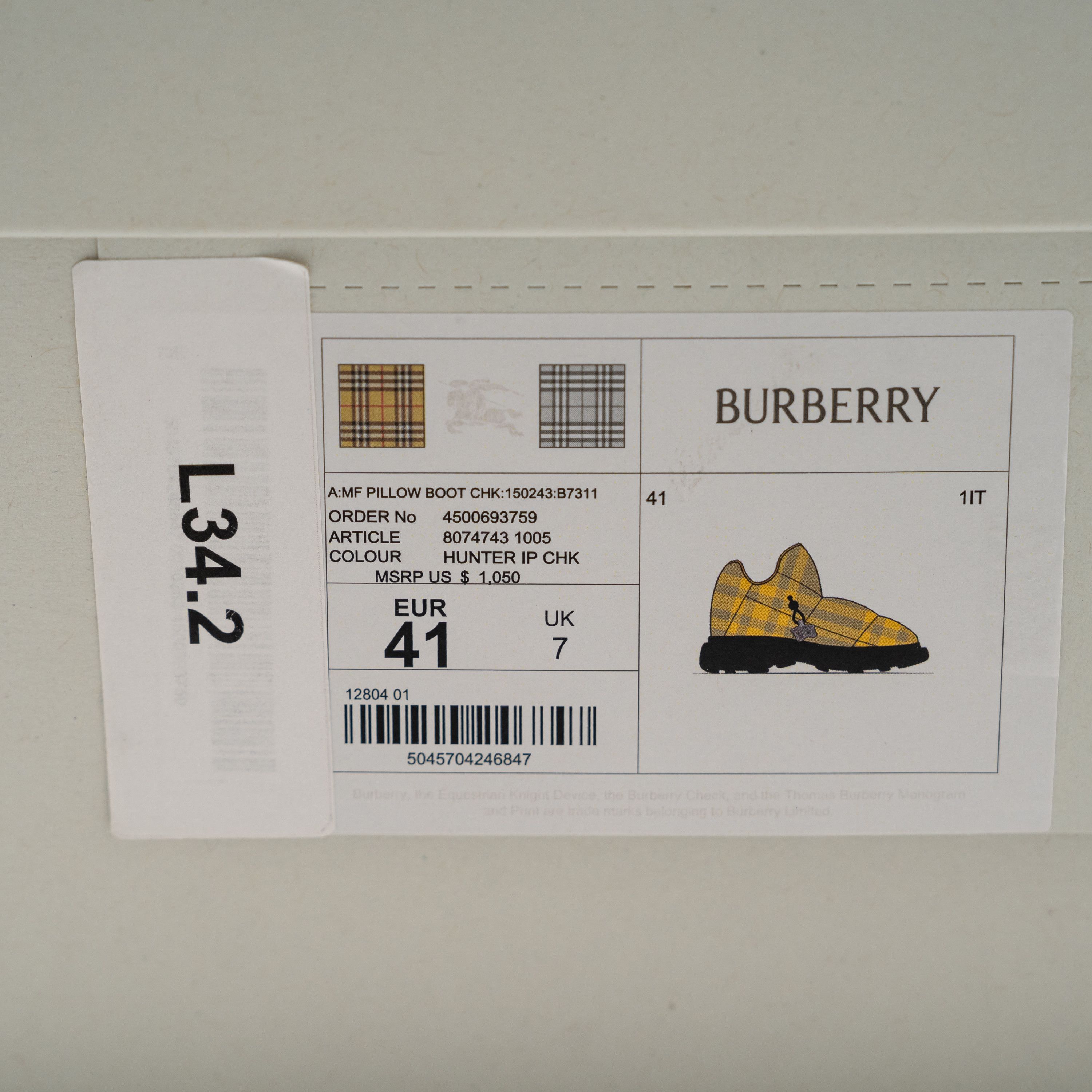 Burberry 41 8us Burberry Pillow Boots Yellow Check Padded Drawstring Size US 8 / EU 41 - 11 Thumbnail