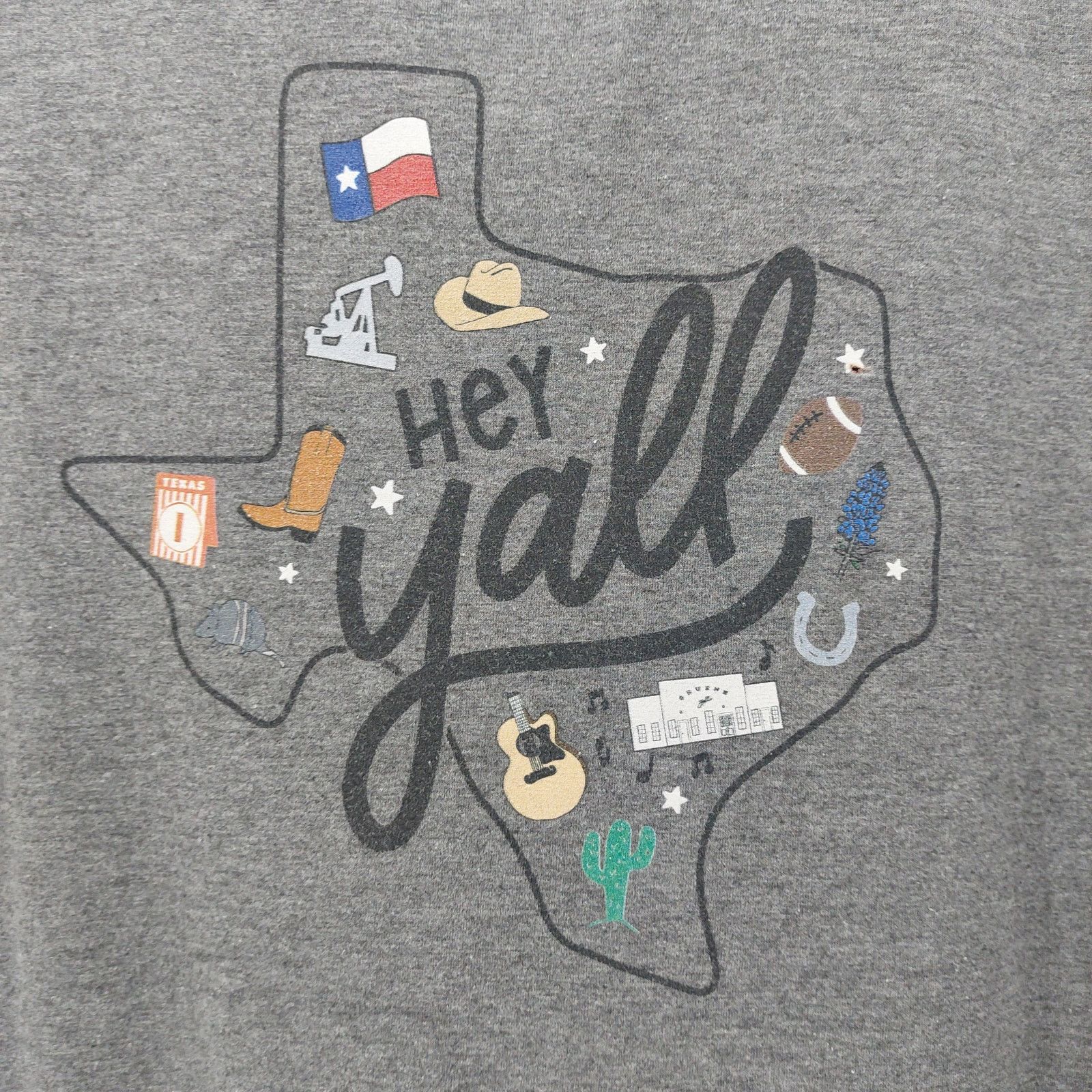 Other District XL Gray Texas Hey Yall T-shirt Men's Unisex Casula Size US XL / EU 56 / 4 - 9 Thumbnail
