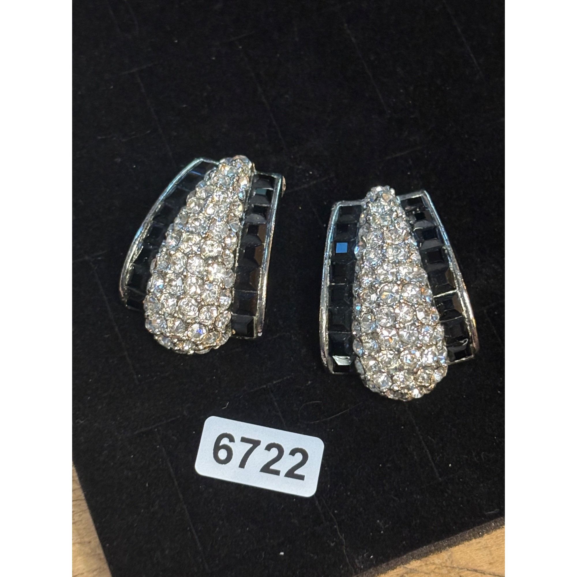 Other Vintage Crystal & Black Stone Earrings Size ONE SIZE - 6 Thumbnail