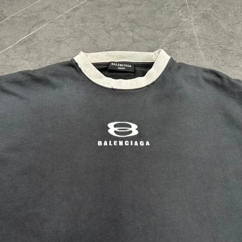 Balenciaga Balenciaga Grey and White Patchwork Faded Double Ring Shor Size US S / EU 44-46 / 1 - 6 Thumbnail