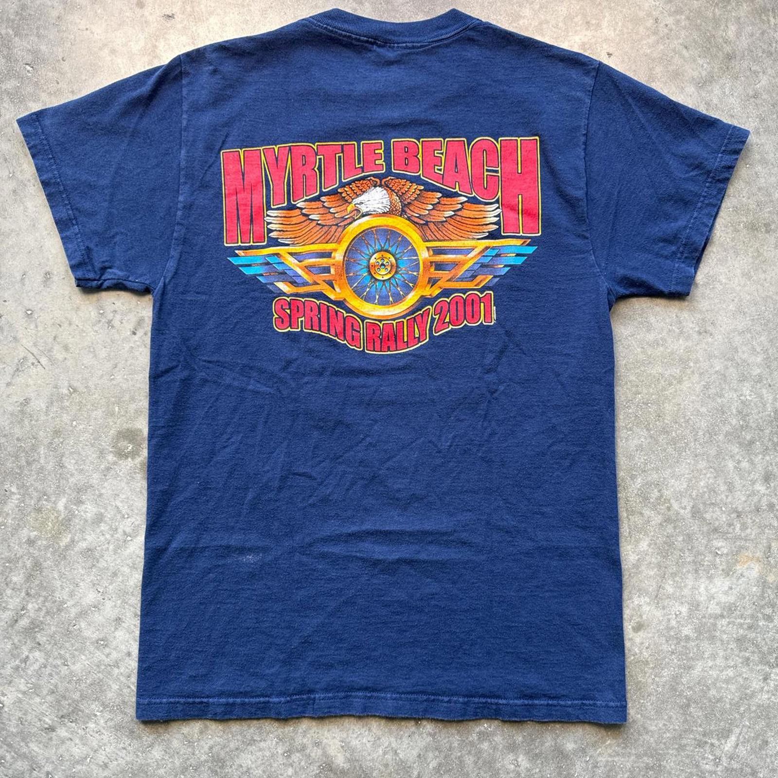 Fruit Of The Loom Myrtle Beach Spring Rally Vintage 90's Biker T-Shirt Size US M / EU 48-50 / 2 - 2 Thumbnail