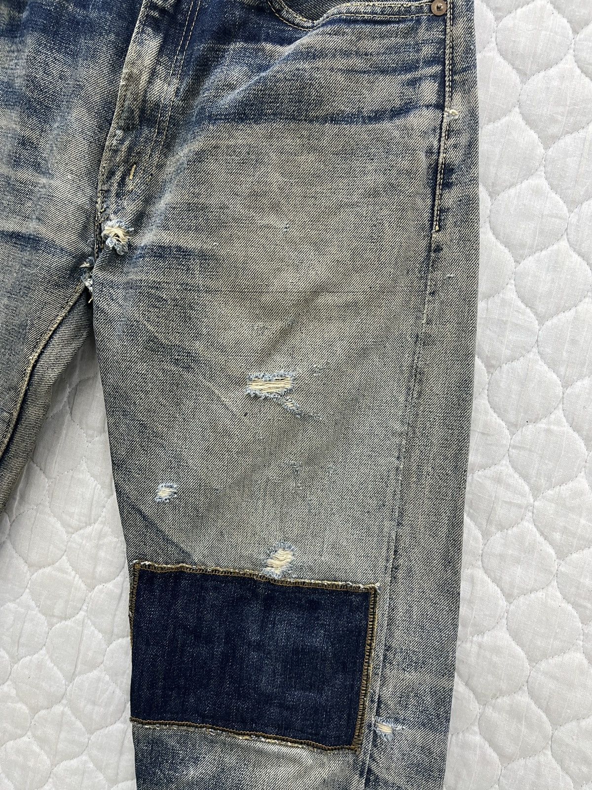 Sugar Cane 🔥🔥🔥RARE VTG SUGAR CANE DISTRESSED SELVEDGE DENIM Size US 29 - 5 Thumbnail