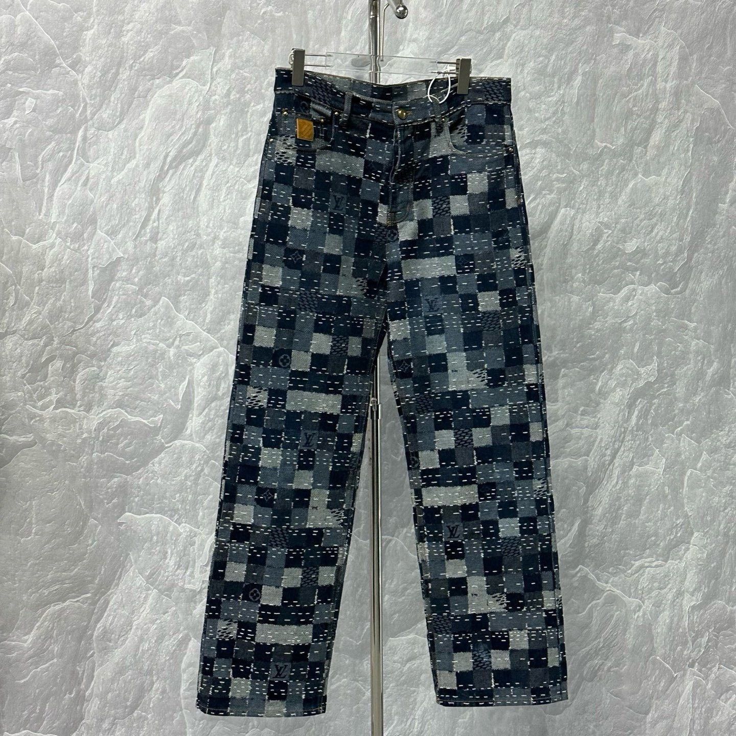 Louis Vuitton Louis Vuitton Nigo Checkered Embroidered Denim Pants Size US 30 / EU 46 - 1 Thumbnail