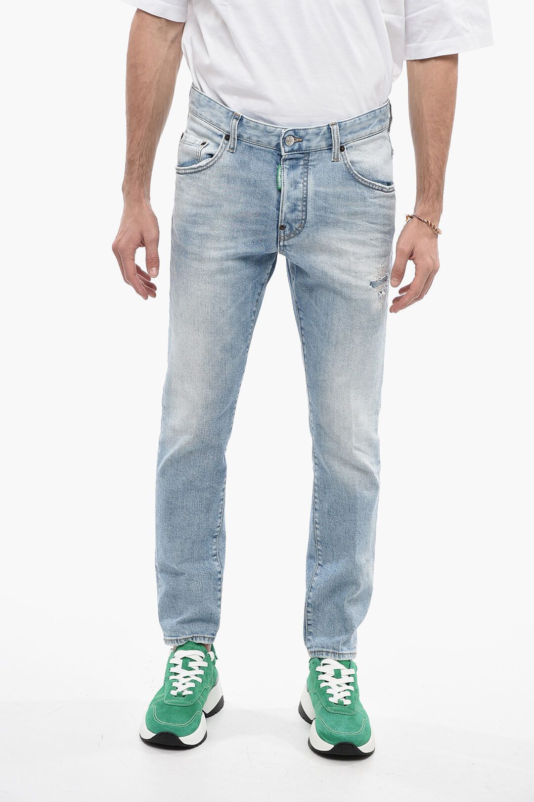 image of Dsquared2 Og1Mm0424 Light Wash Skater Fit Denim In Light Blue, Men's (Size 38)