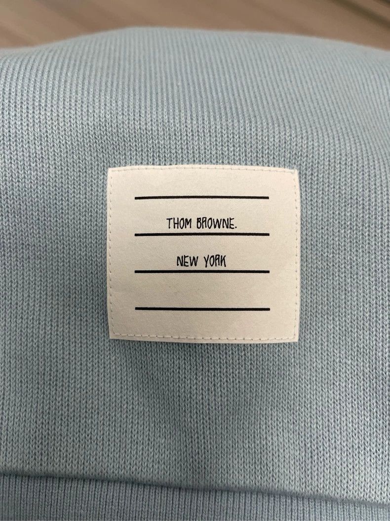 Thom Browne Thom Browne Haze blue new four-striped zipper hoodie jacke Size US S / EU 44-46 / 1 - 6 Thumbnail