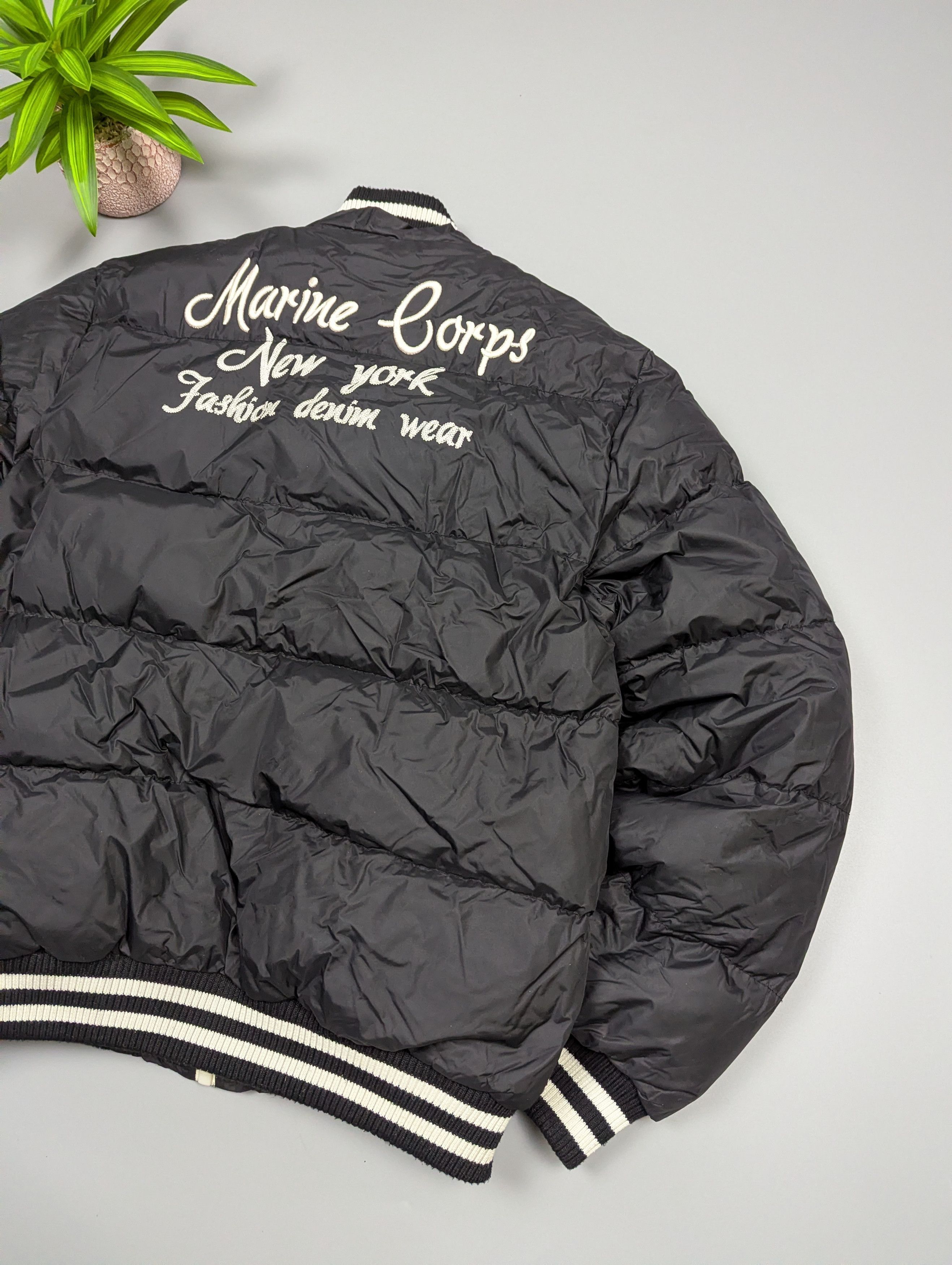 Vintage 90s Marine Corps Varsity Puffer Bomber Black Nylon Size US M / EU 48-50 / 2 - 15 Thumbnail