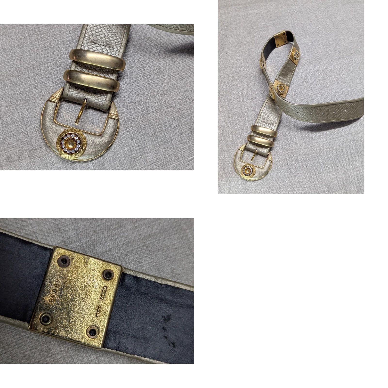 Vintage VINTAGE belt St Maarten Women Belt 26 in Golden Rhinestone Glam Hollywood 2" wide 31" length XS/S Size ONE SIZE - 8 Thumbnail