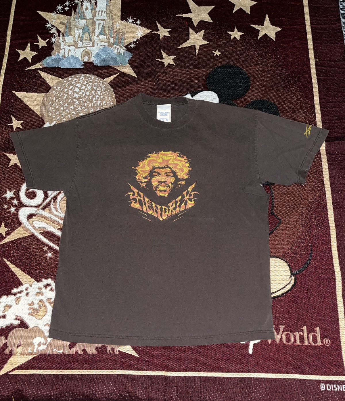T-shirt Vintage Jimi Hendrix 2004 Taille L Marron - Coton, Manches Courtes, Style Rétro Rock