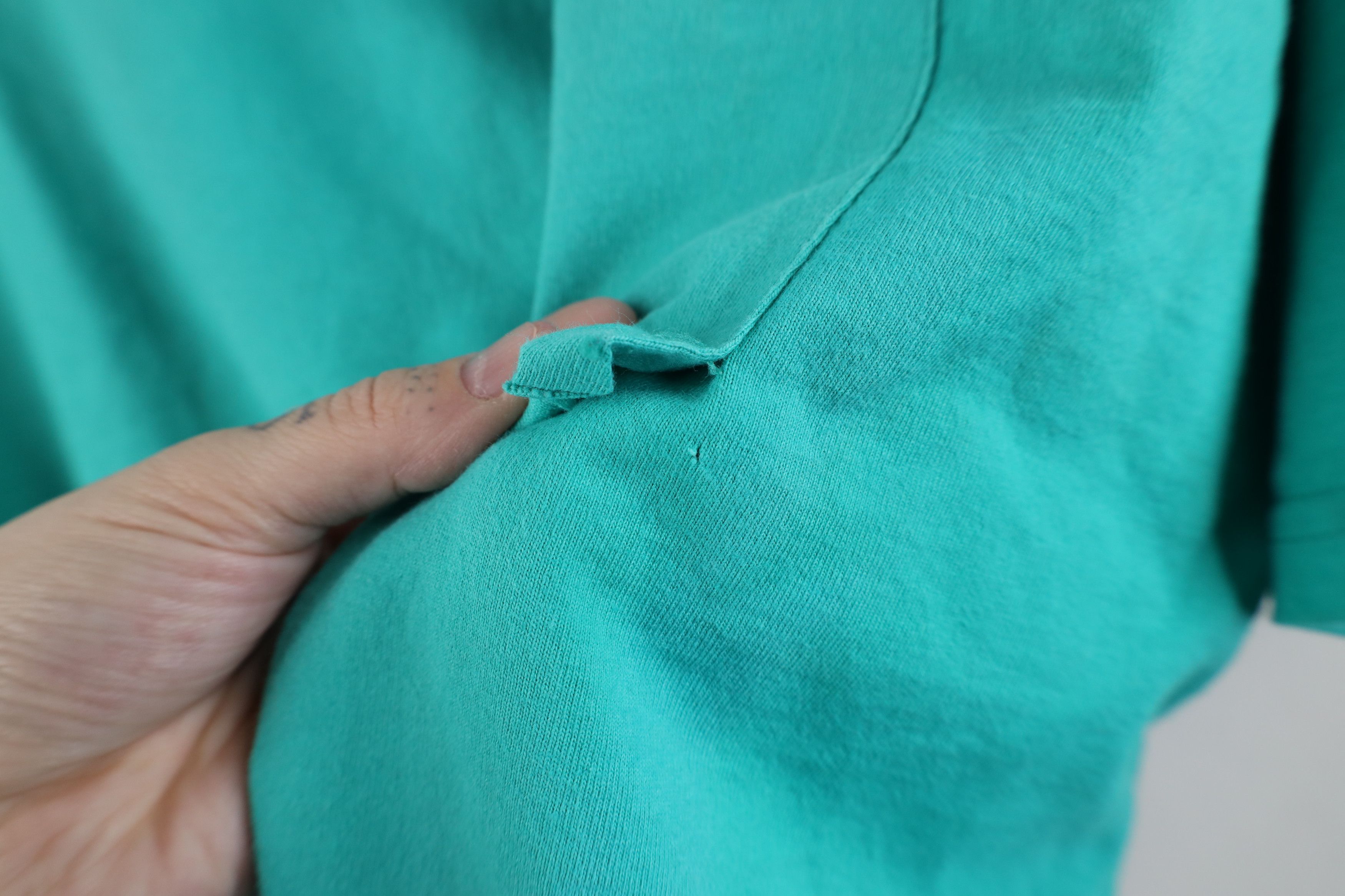 Russell Athletic × Vintage Vintage 90s Russell Athletic Heavyweight Cotton T-Shirt Teal Size US XL / EU 56 / 4 - 6 Thumbnail