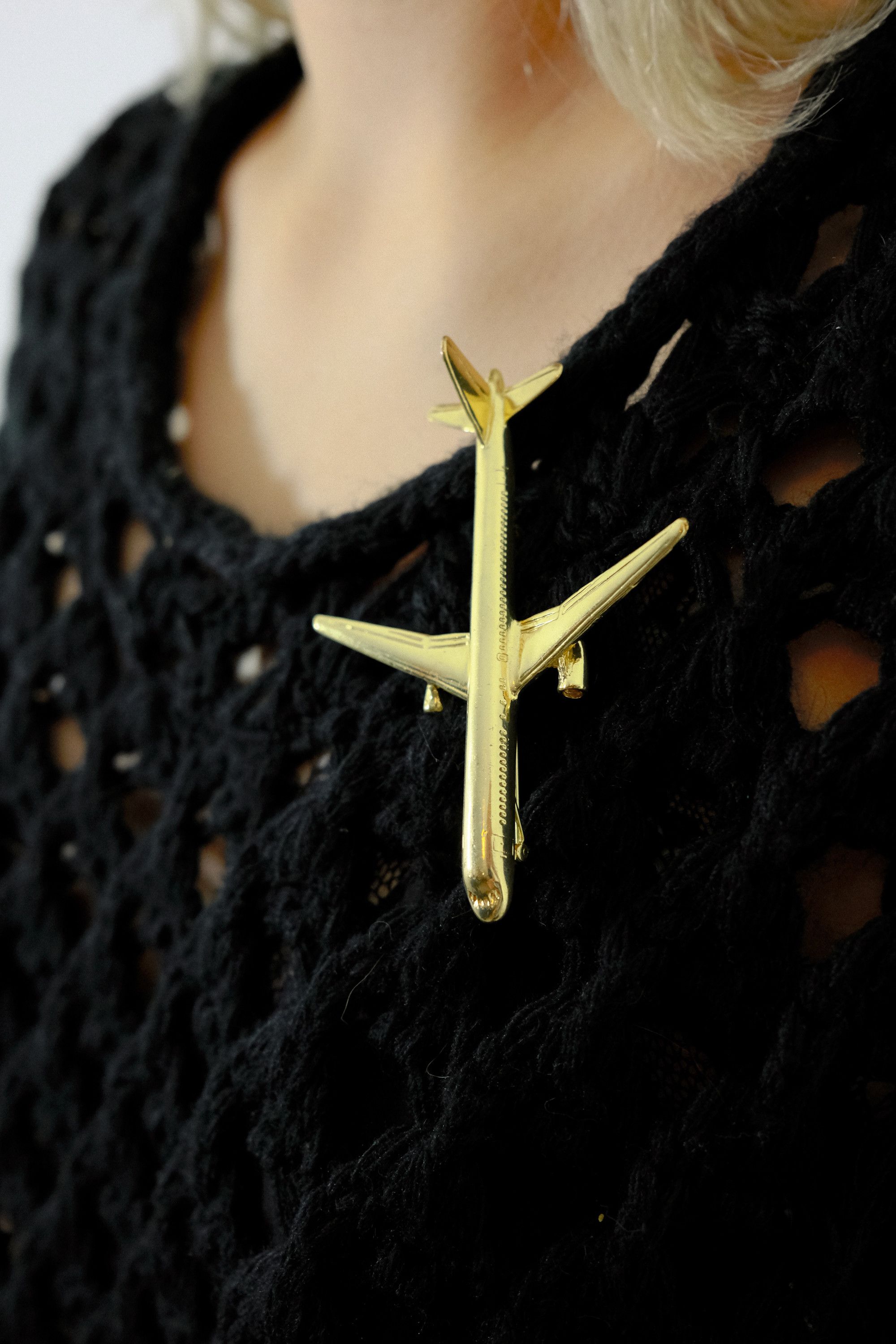 image of Archival Clothing x Maison Margiela Ss2009 Gold Airplane Pin, Women's