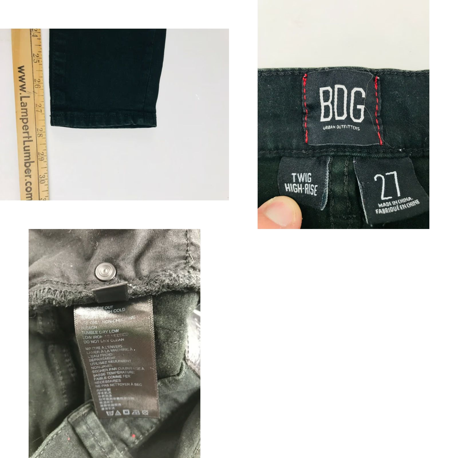 Urban Outfitters BDG Urban Outfitters Jeans Women's 27 Black Twig High-Rise Denim Straight Size 27" / US 4 / IT 40 - 8 Thumbnail
