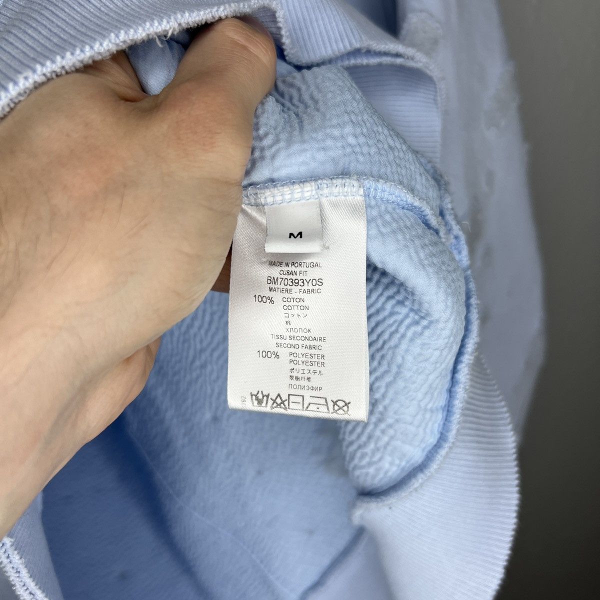 Givenchy Givenchy Distressed Sweatshirt Crewneck Baby Blue Big Logo Size US M / EU 48-50 / 2 - 7 Thumbnail