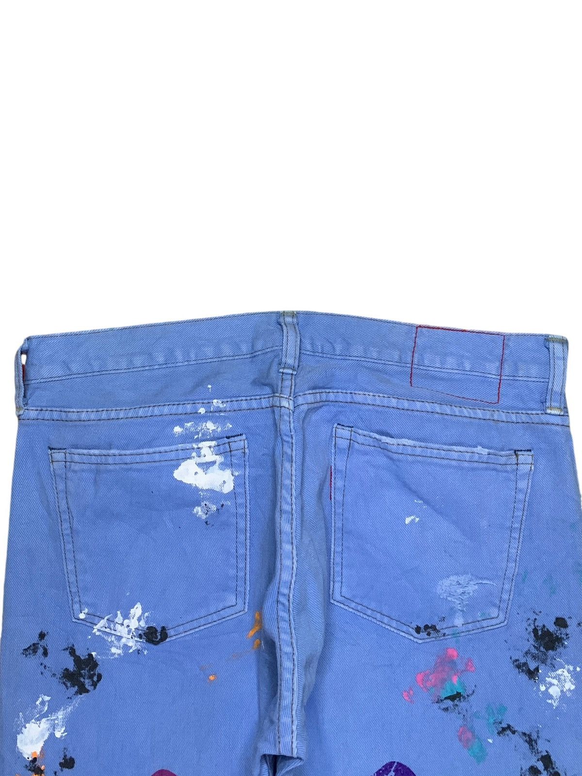 Japanese Brand Vintage Japanese Brand Blue Wash Paint Splatter Loose Jeans Size 31" - 8 Thumbnail