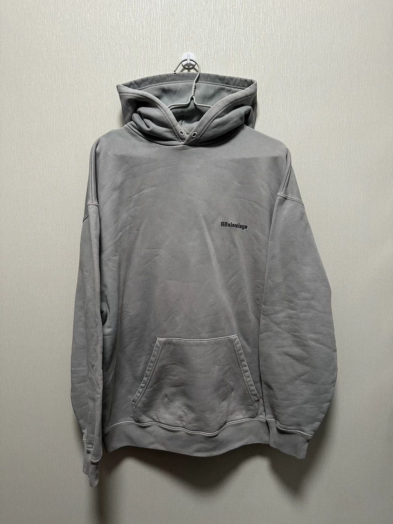 Balenciaga Balenciaga Balenciaga Gray Hoodie with Small Flaw-2506 Size US L / EU 52-54 / 3 - 1 Thumbnail