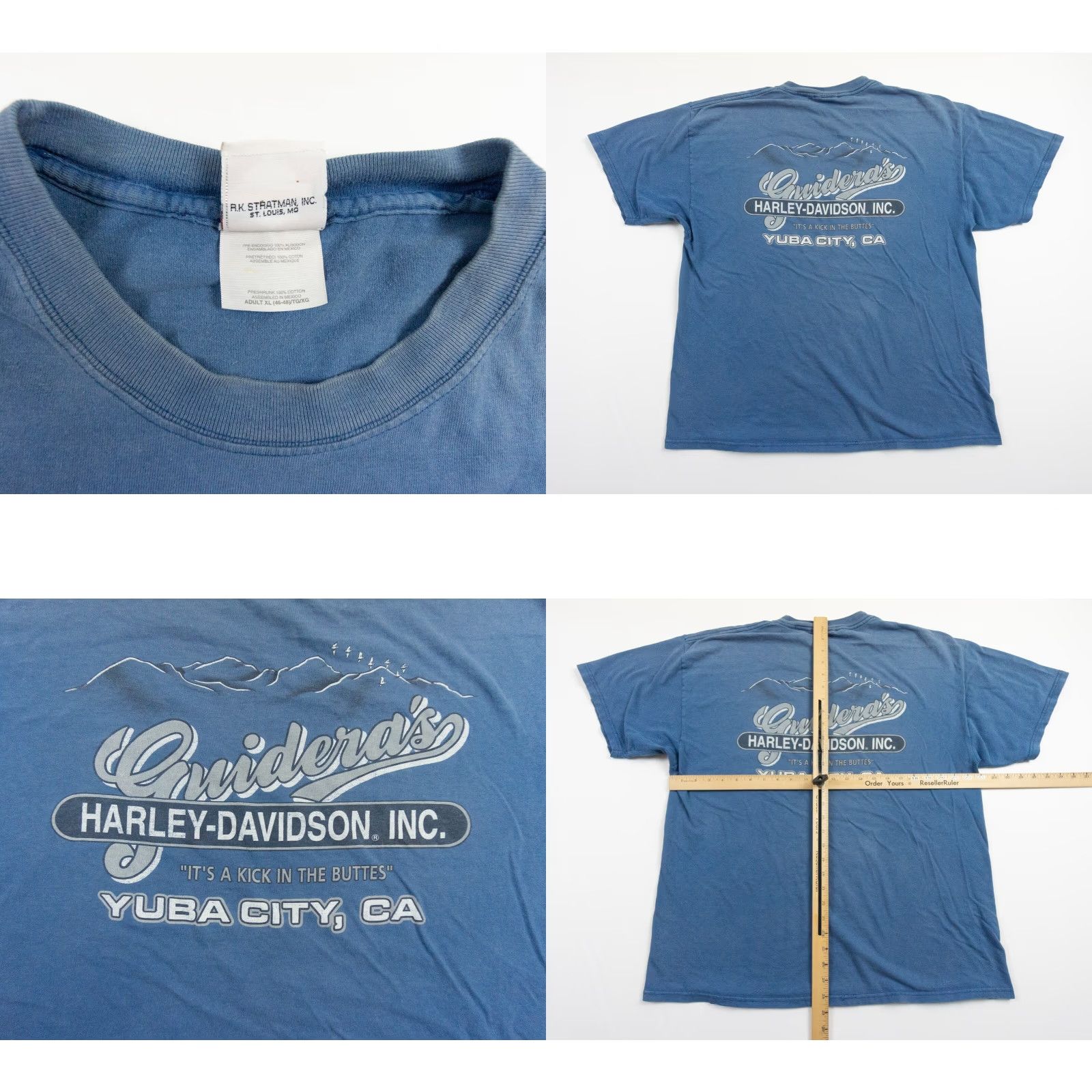 Harley Davidson VINTAGE Harley-Davidson Motorcycle Graphic Shirt Men XL Blue Short Sleeve Tee Size US XL / EU 56 / 4 - 8 Thumbnail