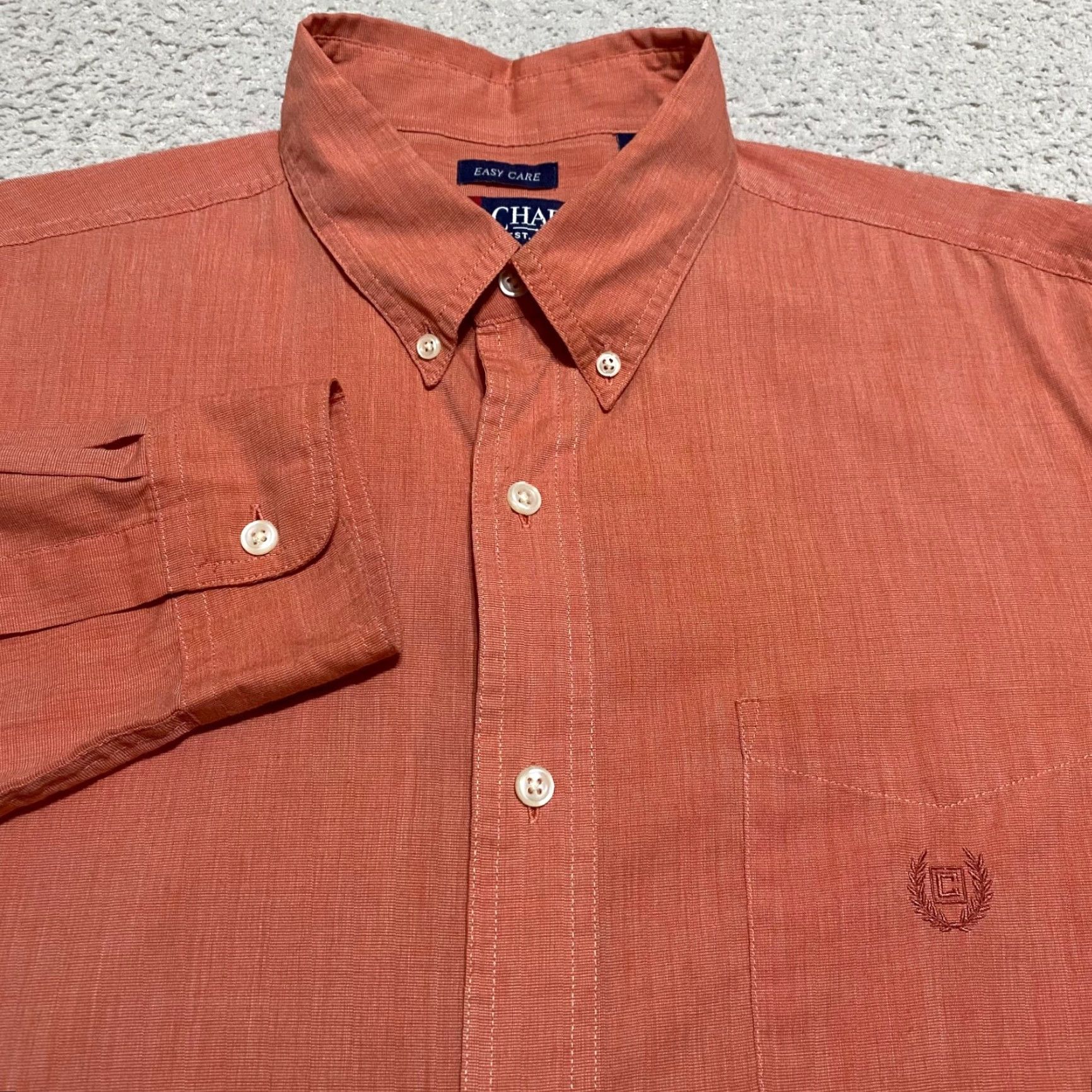 Chaps Ralph Lauren Chaps Mens Large Shirt Orange Long Sleeve Button-Down Easy Care Size US L / EU 52-54 / 3 - 2 Thumbnail